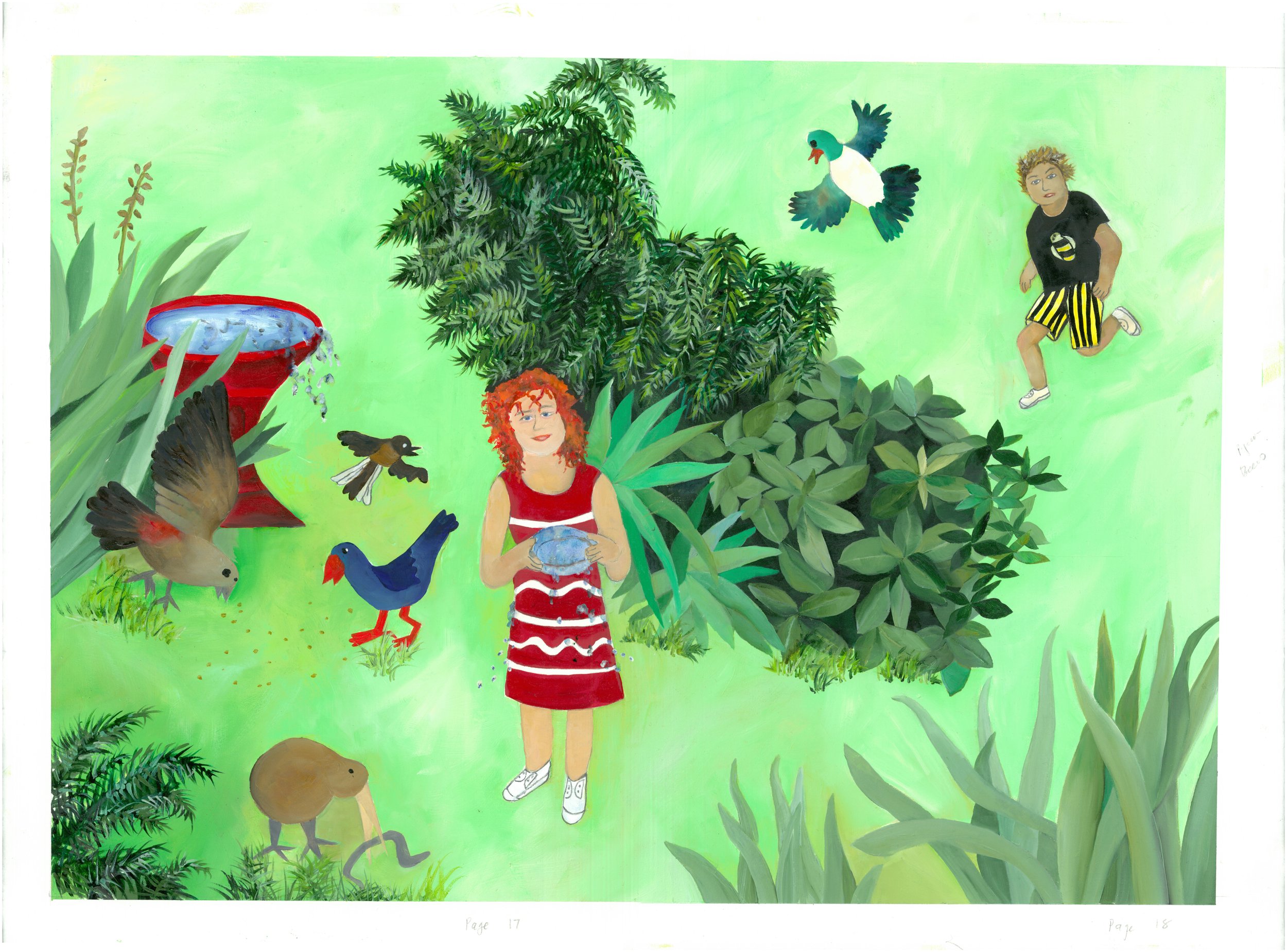 Garden with birds and both children.jpg