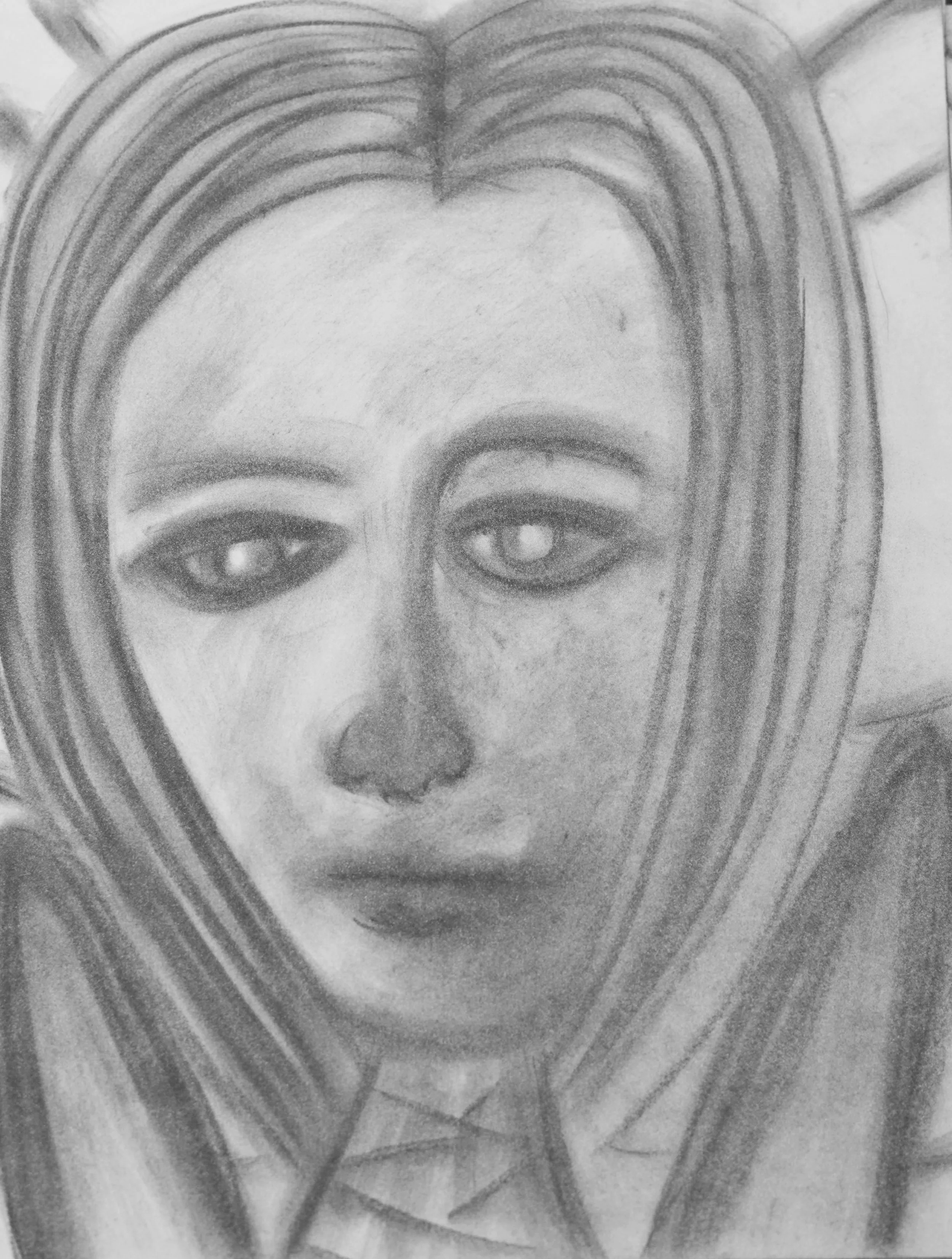Angel 7, 2022, charcoal on paper, 2023 - 