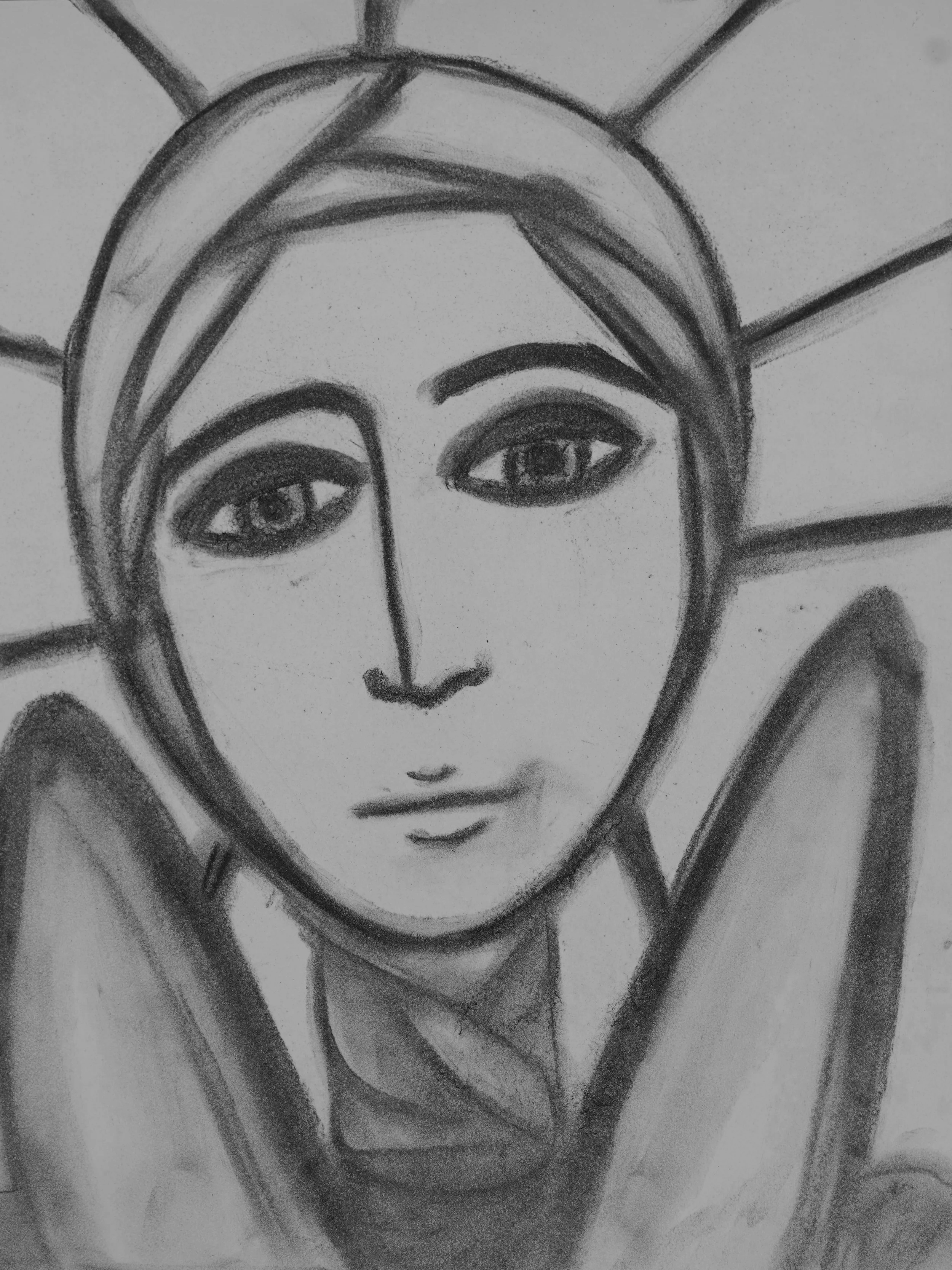 Angel 9, 2022, charcoal on paper, 2023 - 