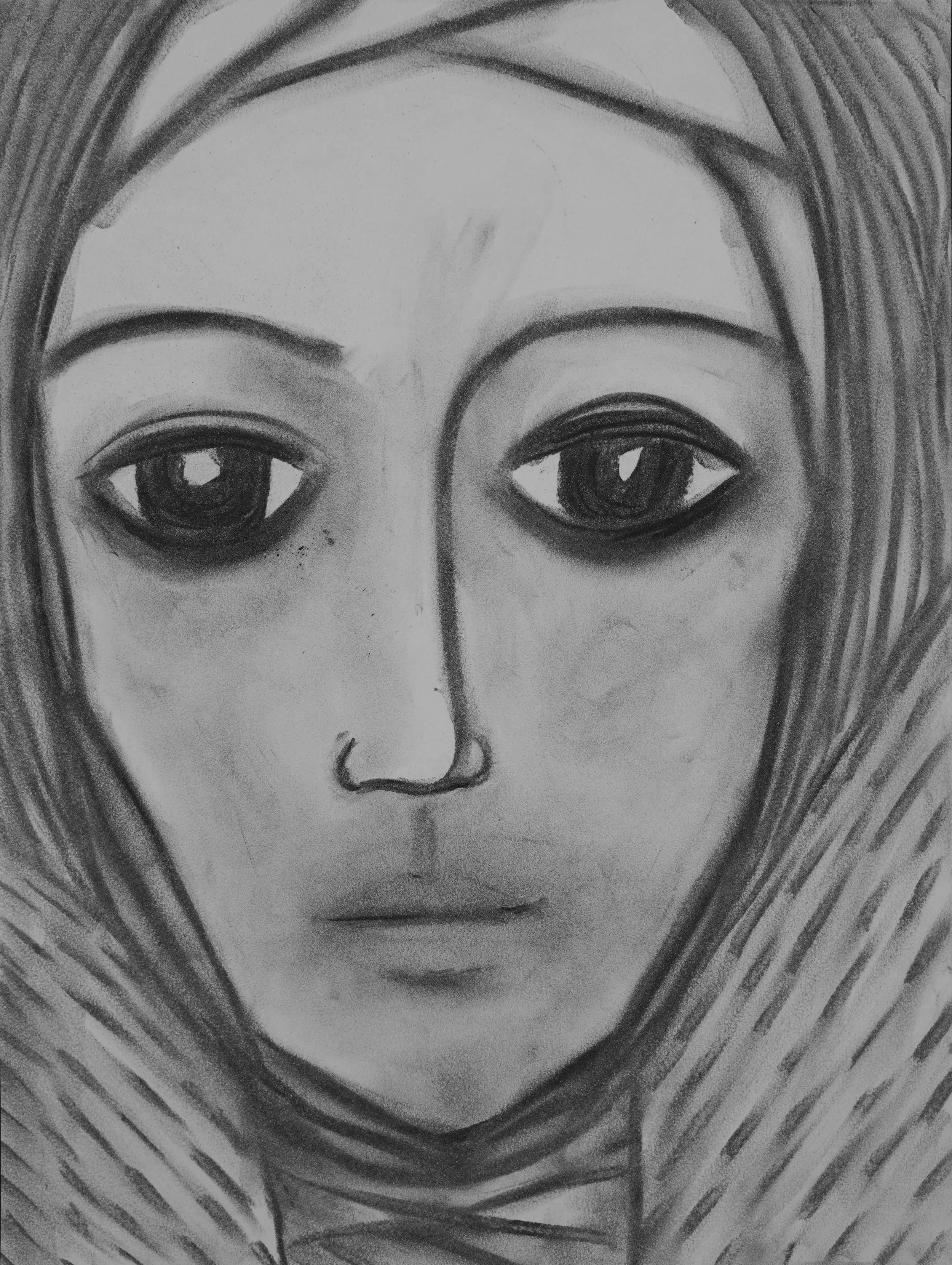 Angel 5, 2023, charcoal on paper, 2023 - 