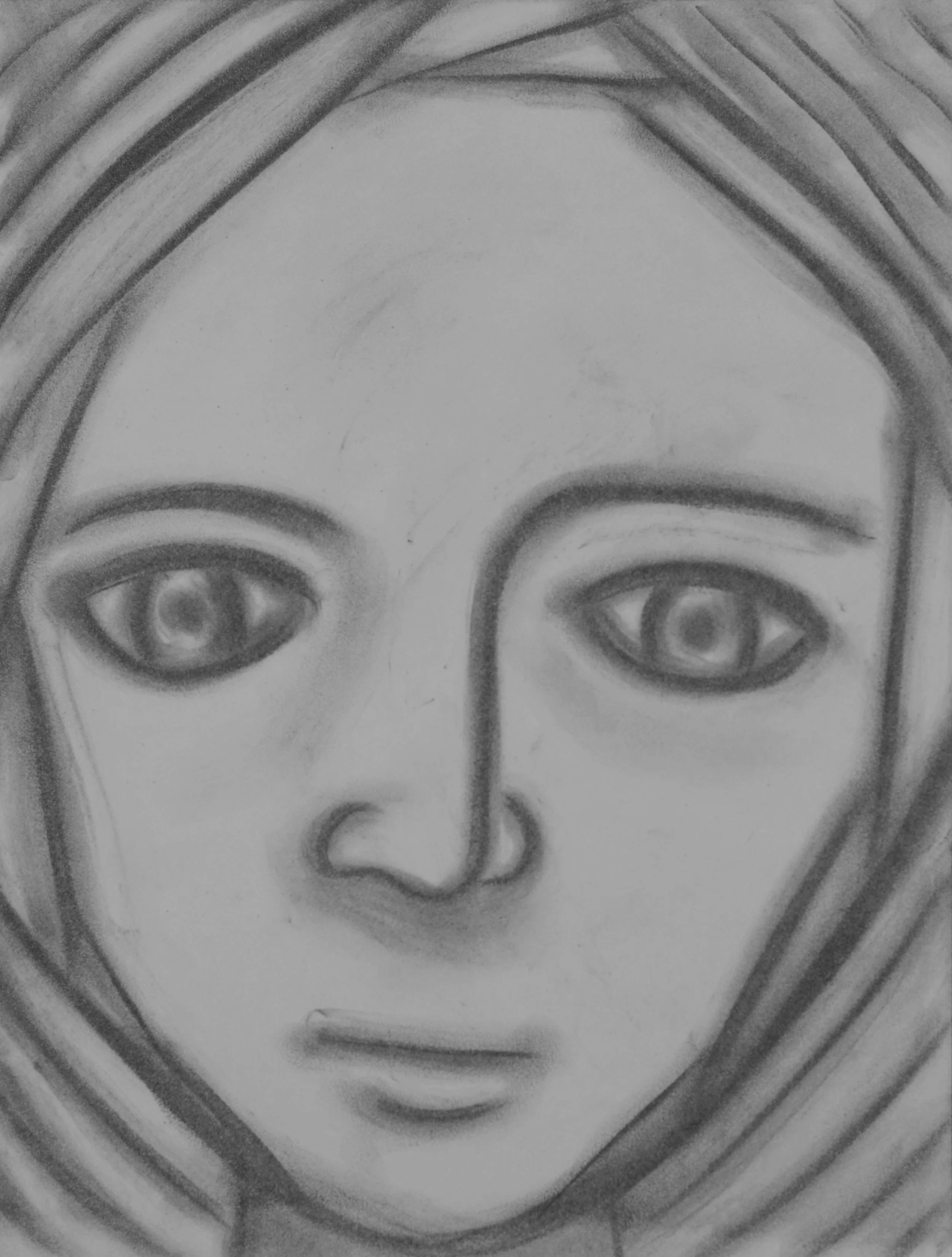 Angel 1, 2022, charcoal on paper, 2023 - 