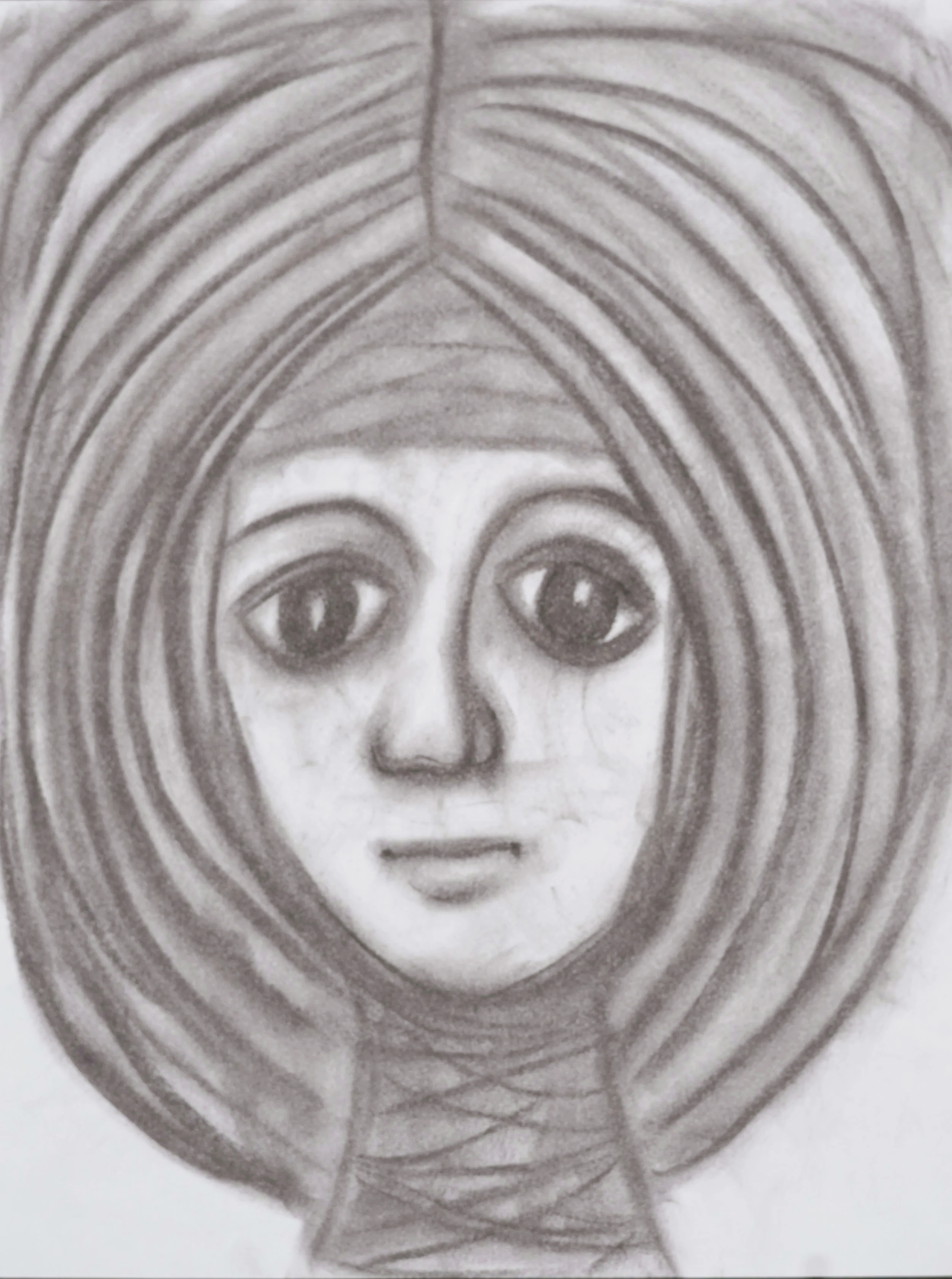 Angel 2, 2022, charcoal on paper, 2023 - 