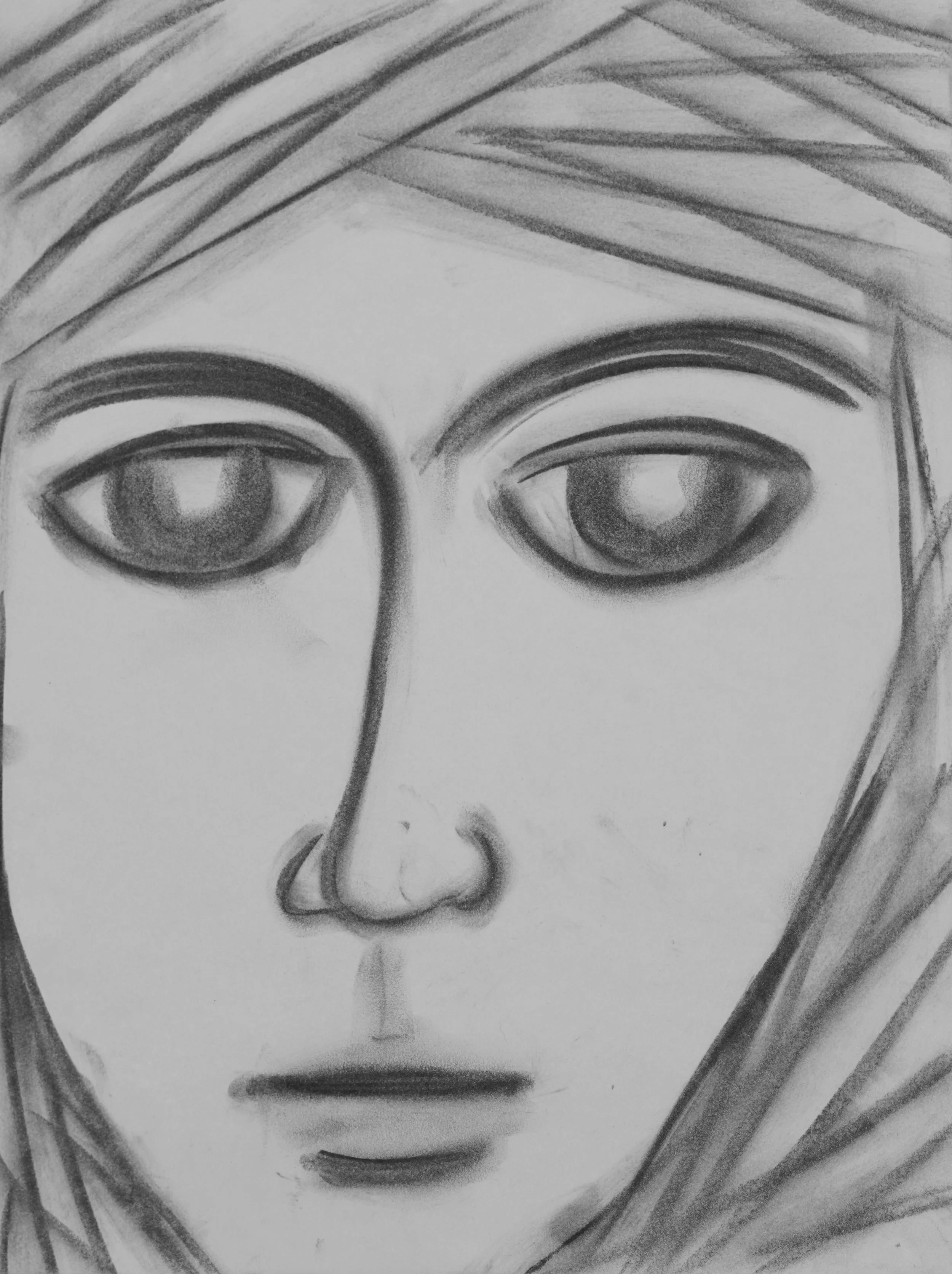 Angel 4, 2022, charcoal on paper, 2023 - 