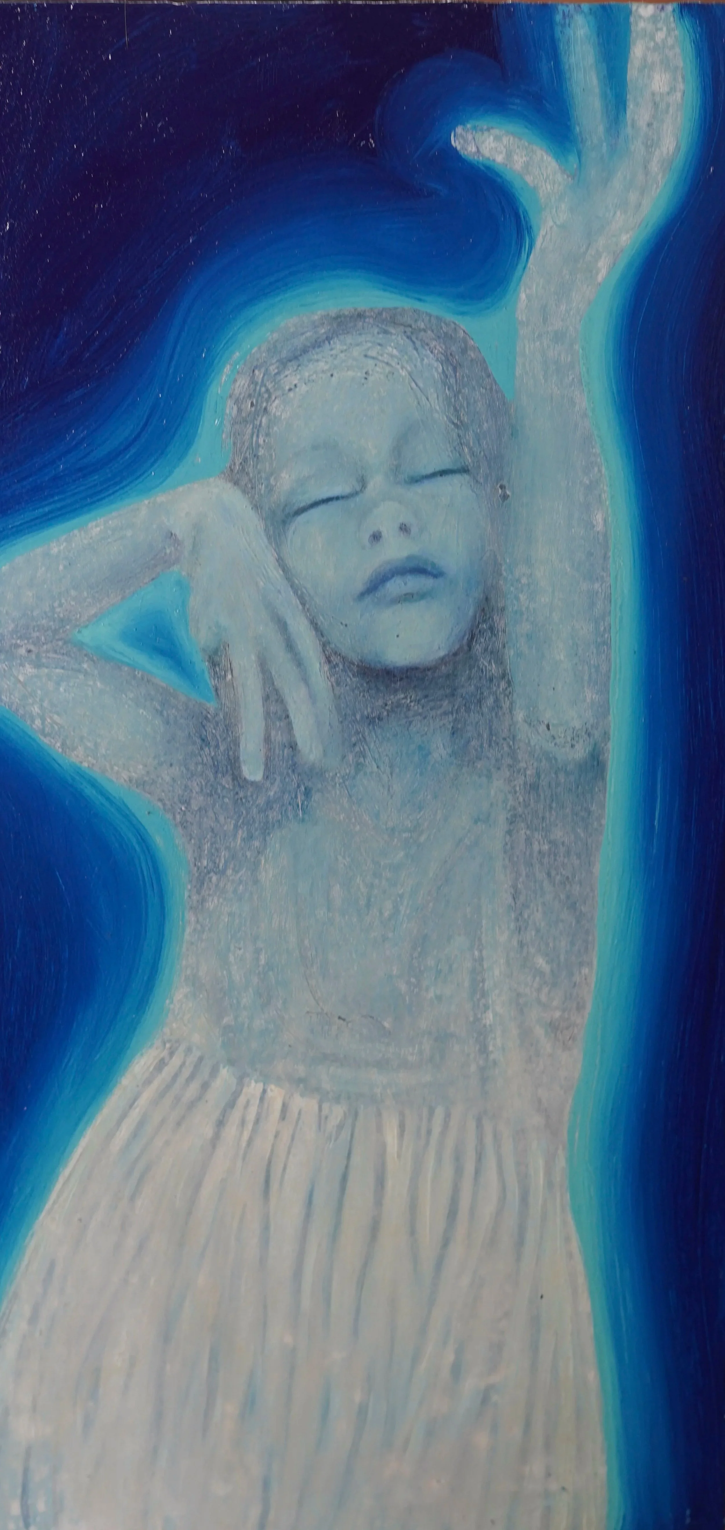 Mother 2, 2023 - 2025, oil, egg temprah on wood - 24 x 12 in