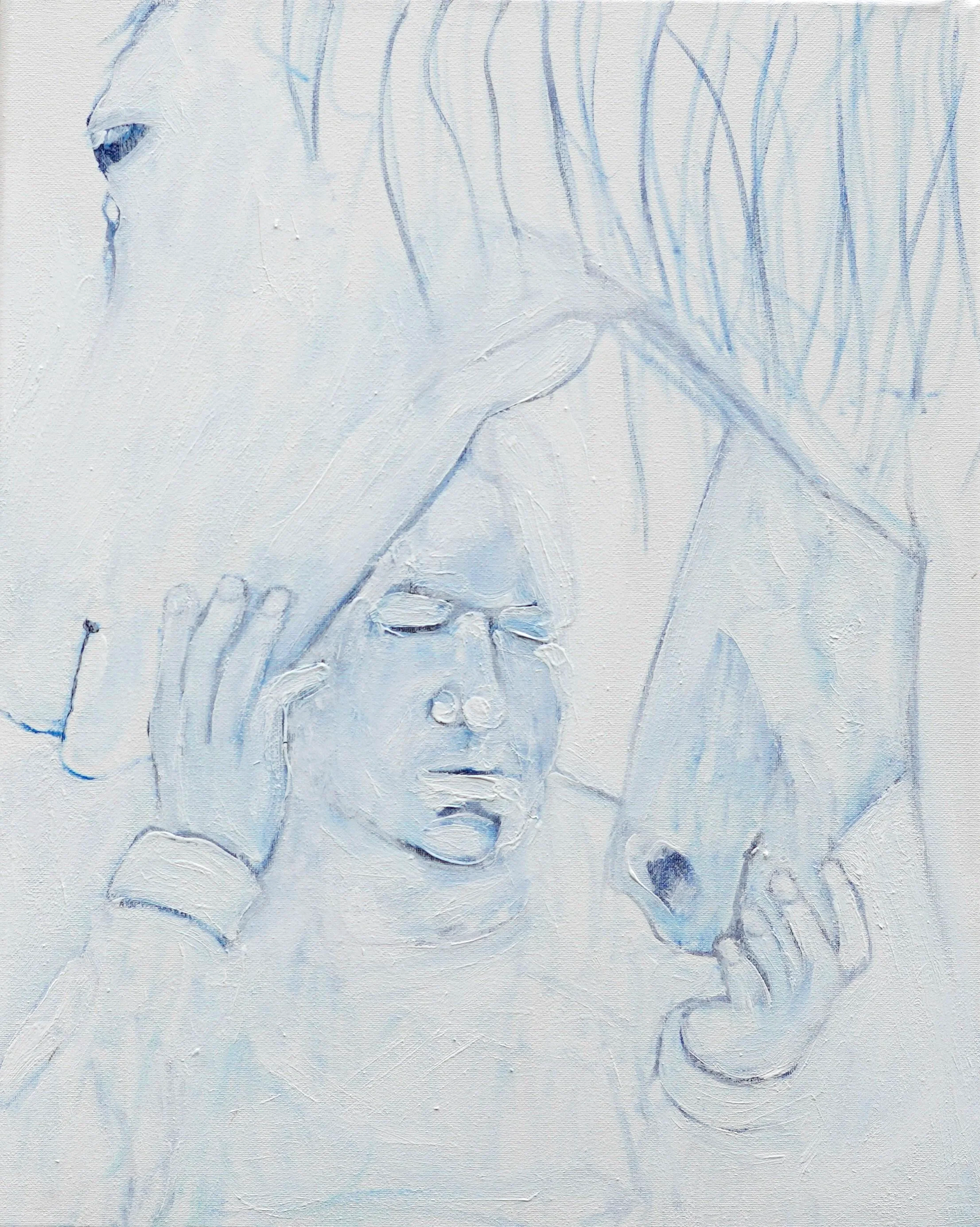 Equine therapy, 1, 2023 - 2024, oil and gesso on canvas - 20 x 16 in