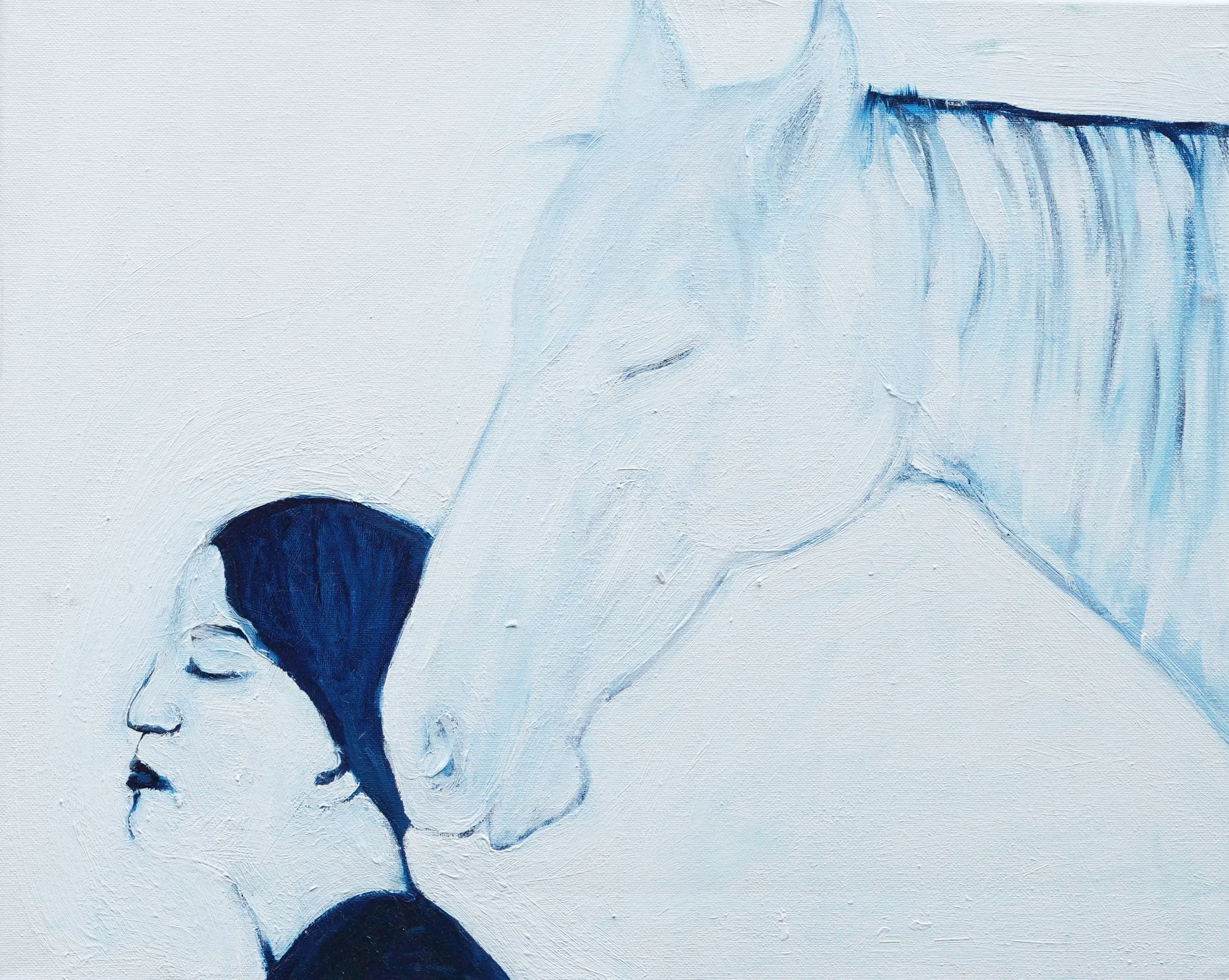 Equine therapy, 2, 2023 - 2024, oil and gesso on canvas - 20 x 16 in