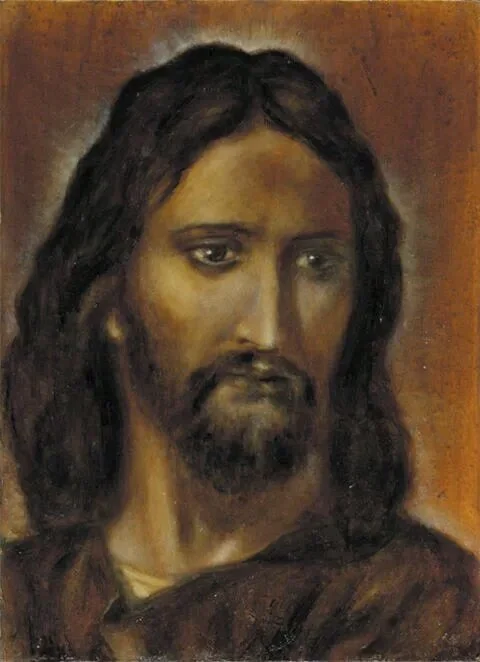 Copy of Christ Travels India as Isha, 2003, oil on wood - 20 x 16 in 