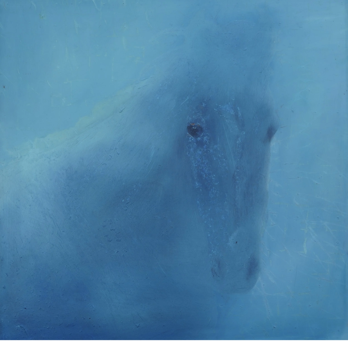 Angel,, 2022, oil on wood - 36 x 36 in
