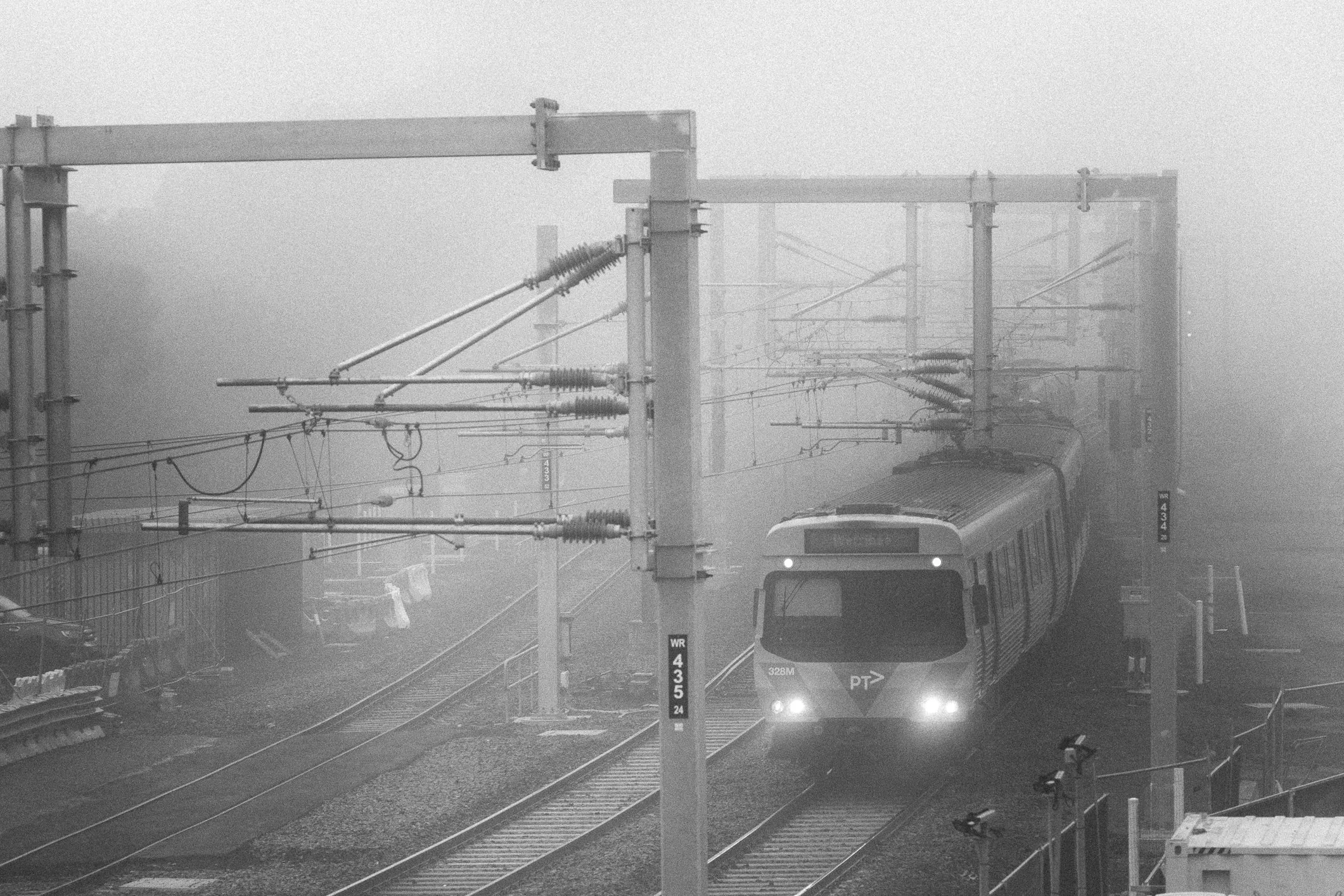 Newport South comeng suburban train A Railway Life photography Scott Gould black and white railway photography fine art photo