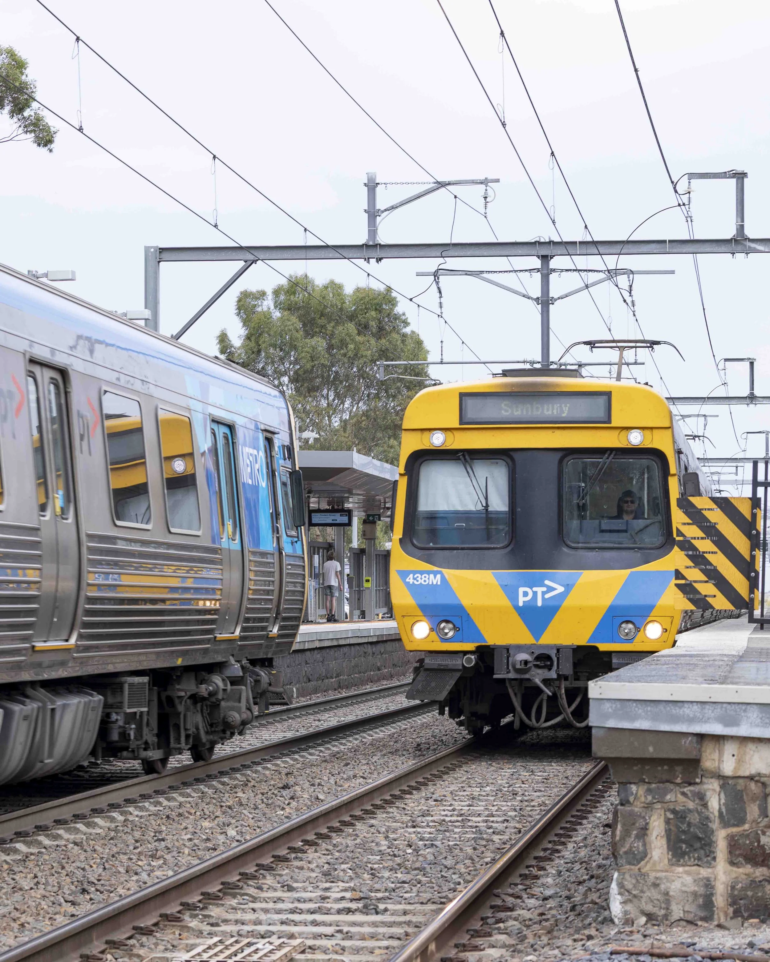 Two passing Sunbury Line comeng suburban train Diggers Rest Scott Gould Railway A Life fine art photography train photography