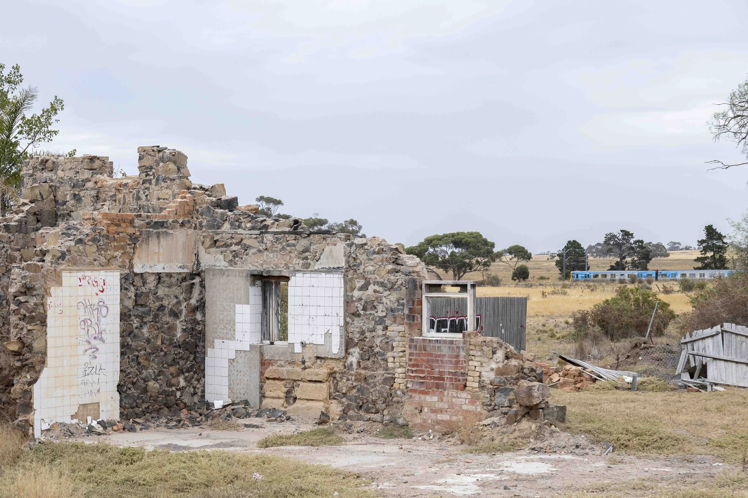 Sunbury Line comeng suburban train Diggers Rest hotel Scott Gould Railway A Life fine art photography train photography
