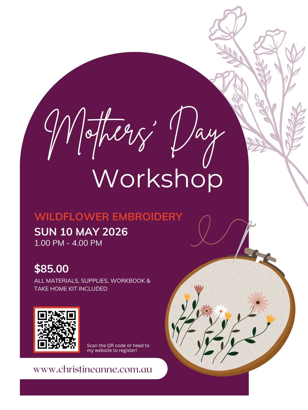 Mothers Day - Wildflower Embroidery