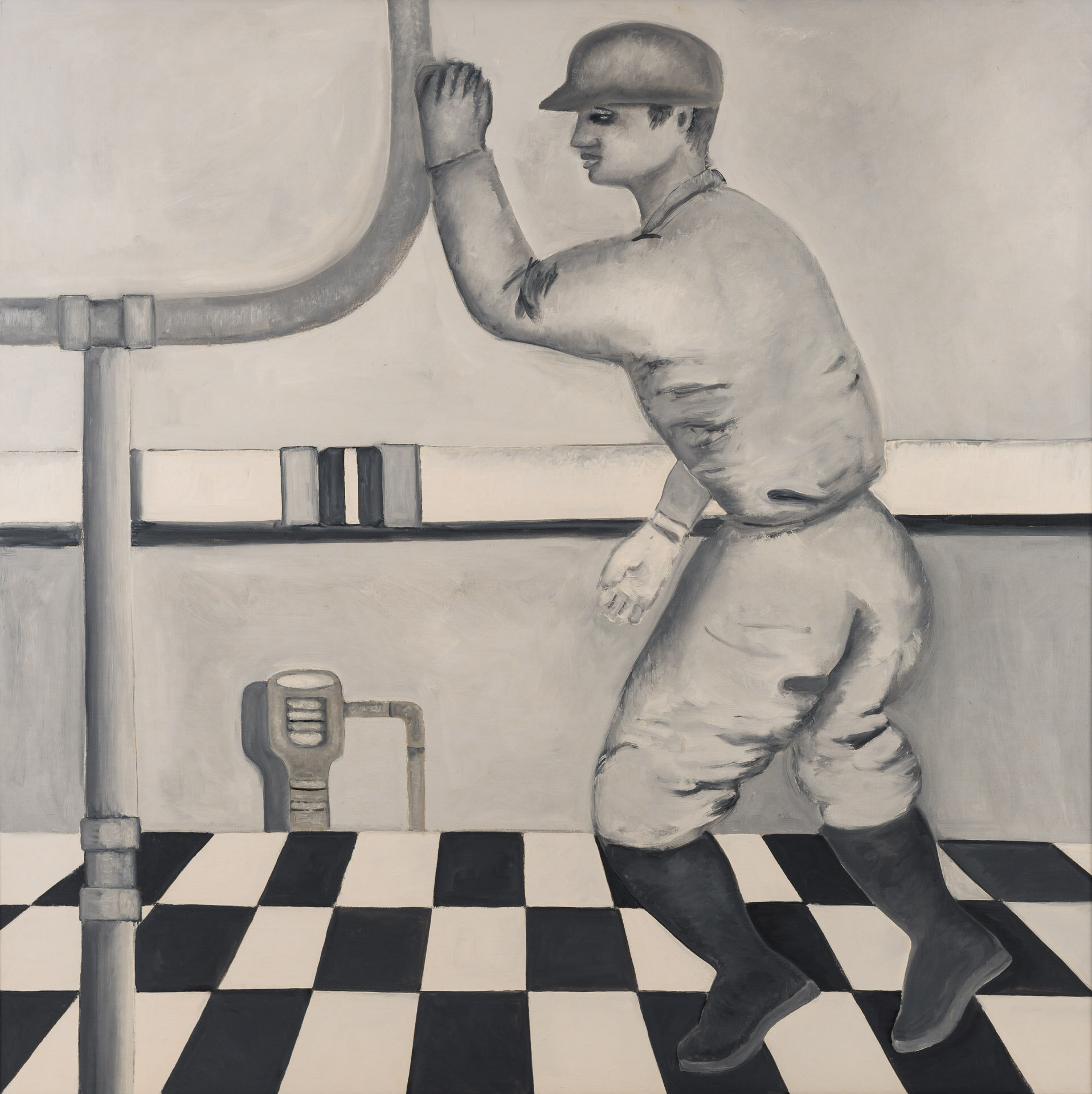 Industrial Man - The Plumber, 1970
Oil on linen canvas
48" x 48" Framed
Private Collection