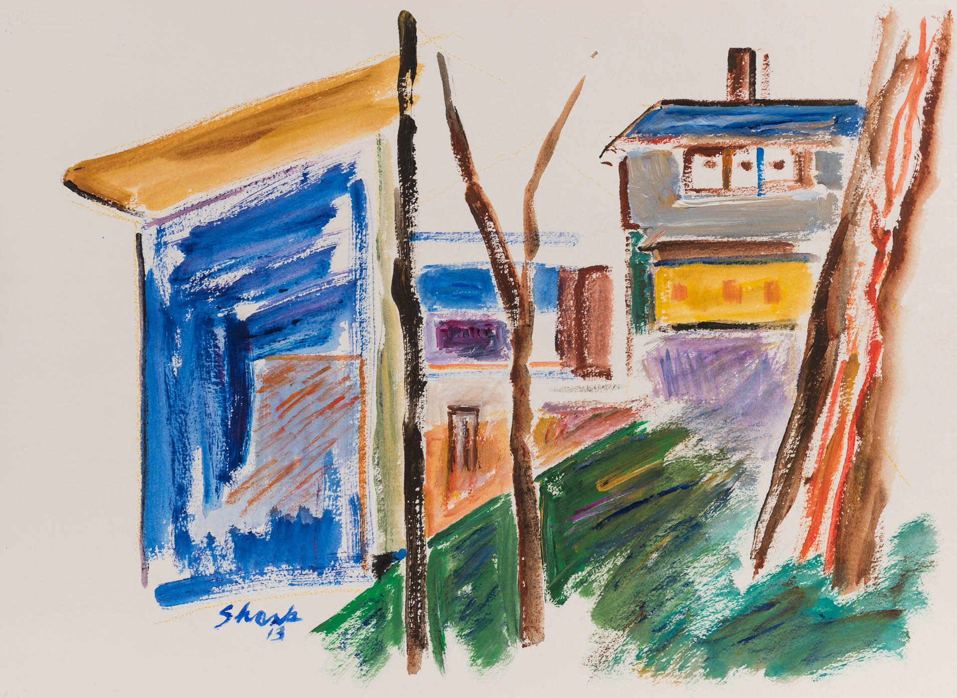 Abstract Buildings and Trees, 2013
Acrylic on Watercolor paper
23” x 30” Unframed
$800.00
Please contact artist for terms of sale.