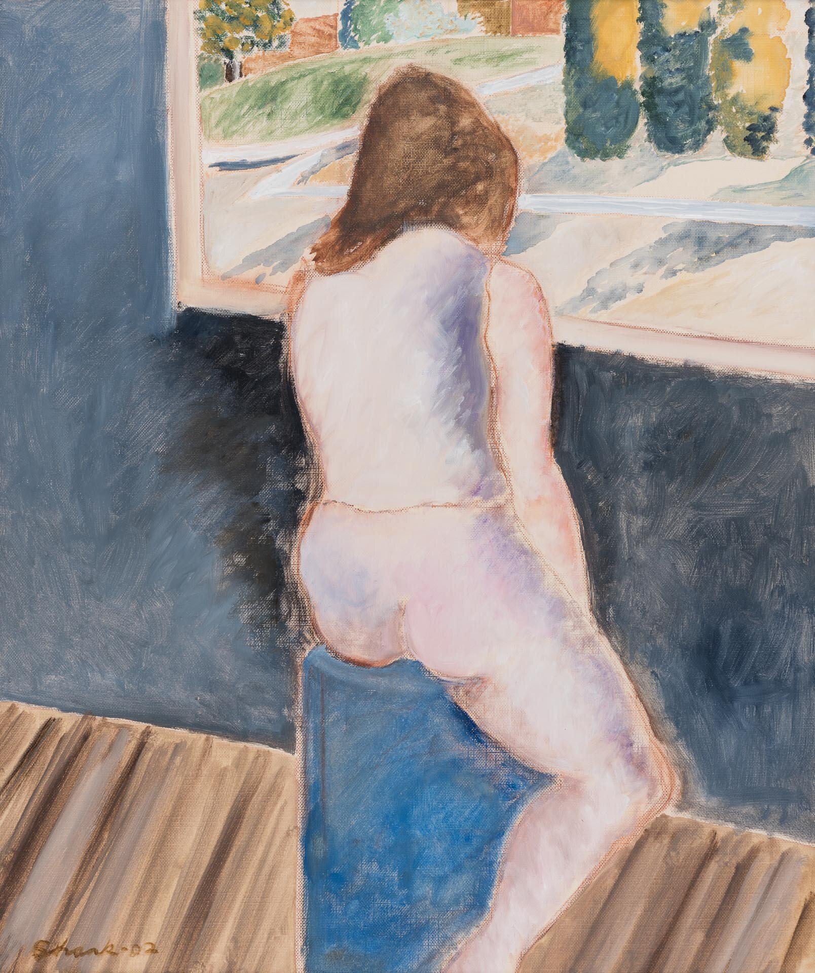 Seated Woman at Window, 2002
Acrylic on canvas on mounting board
23” x 27” Framed
Private Collection