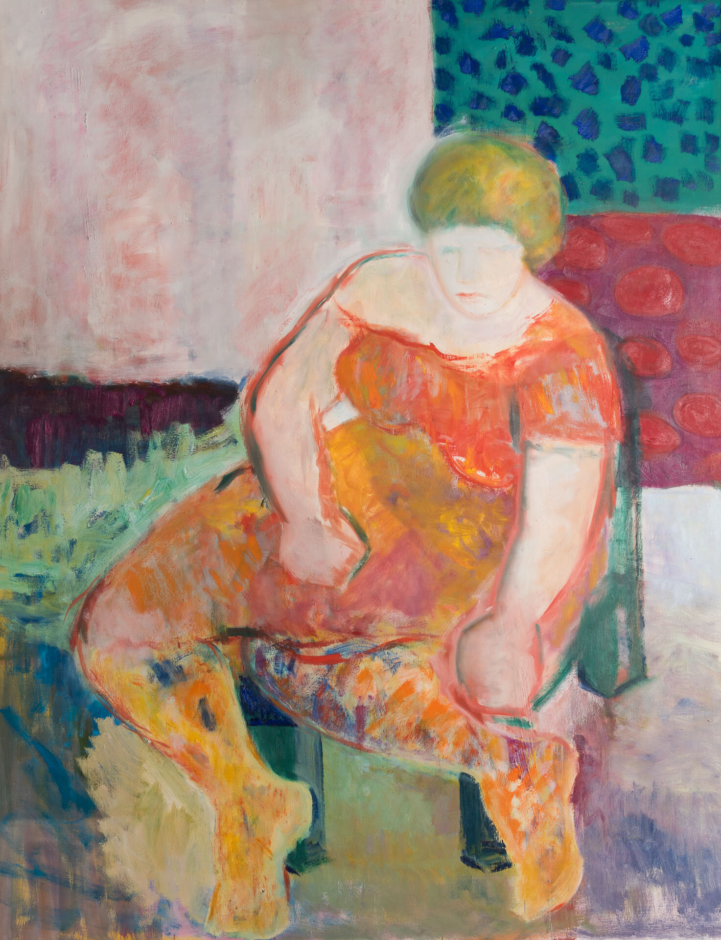 Seated Woman, 1965
Oil on canvas
5' x 6' framed (approximately)
Private collection