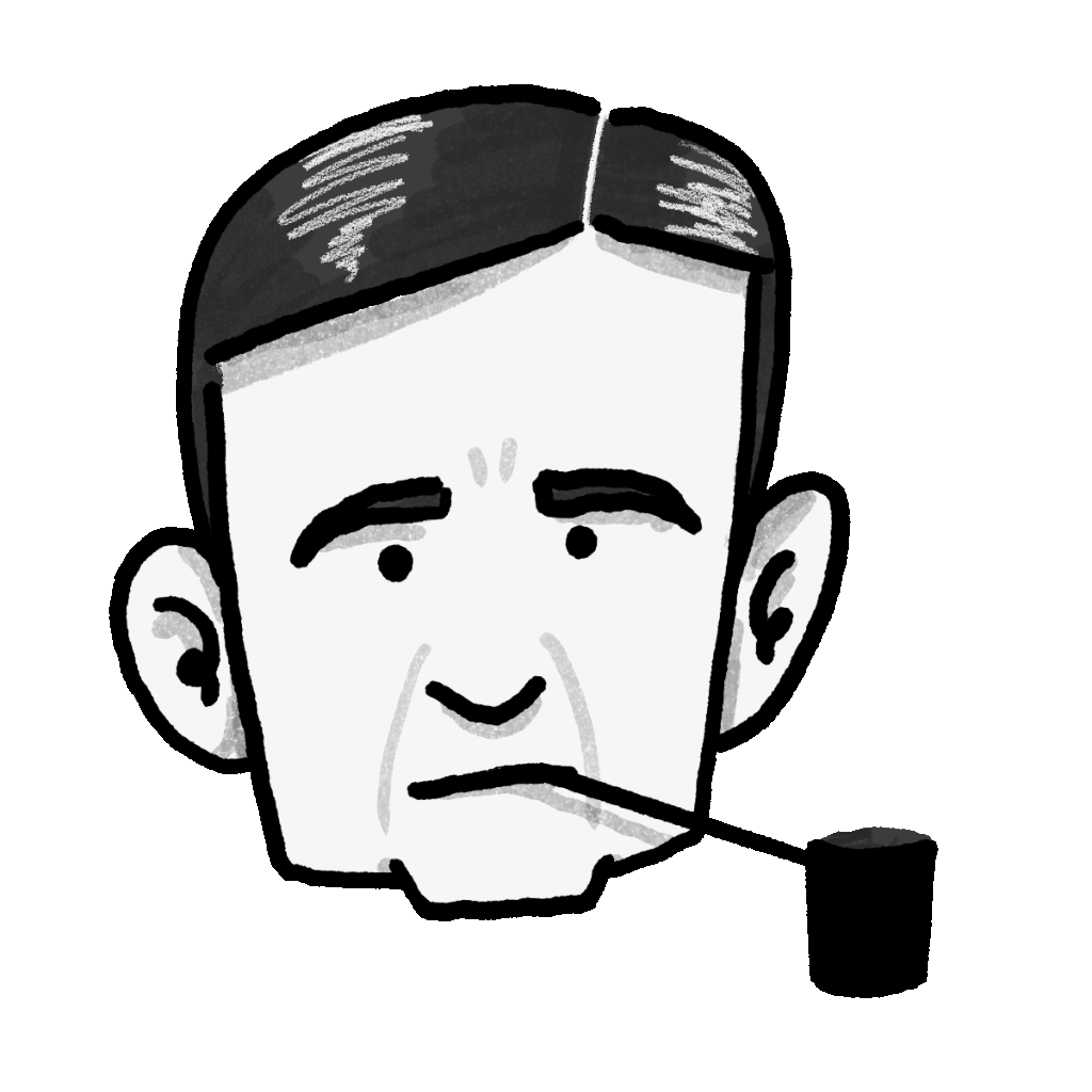 Charles G. Dawes smoking a pipe