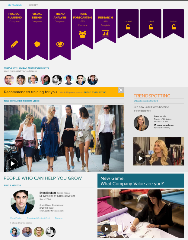 High fidelity magazine style concept for employee performance management platform