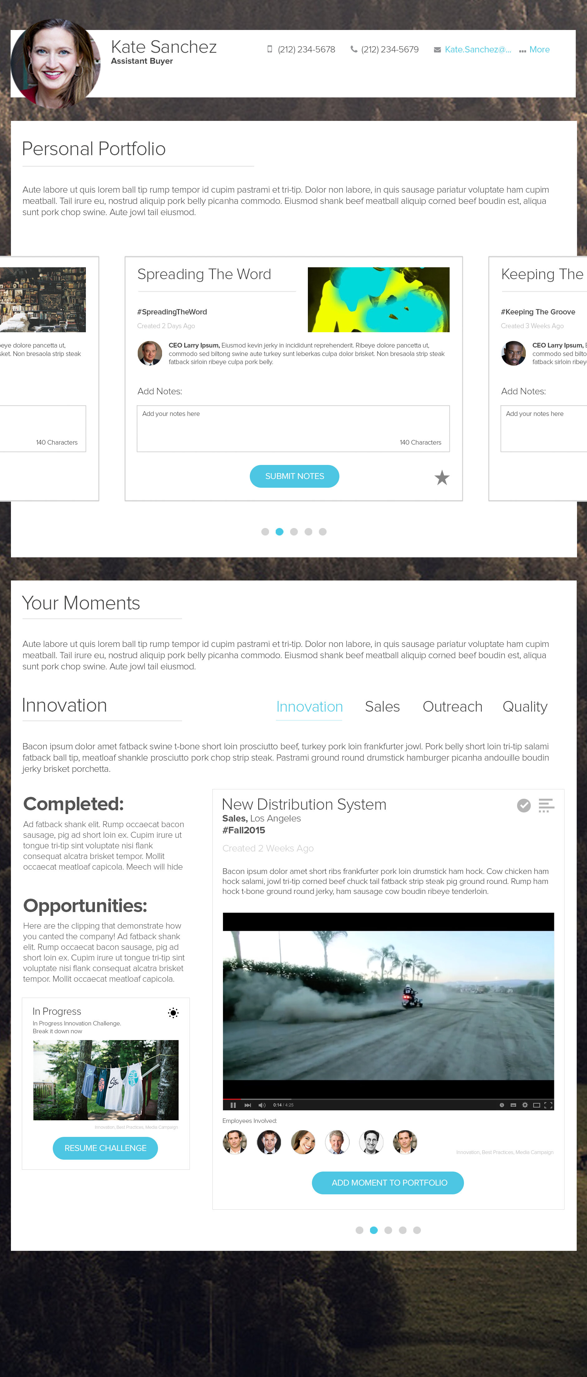 High fidelity mobile screen for talent management app