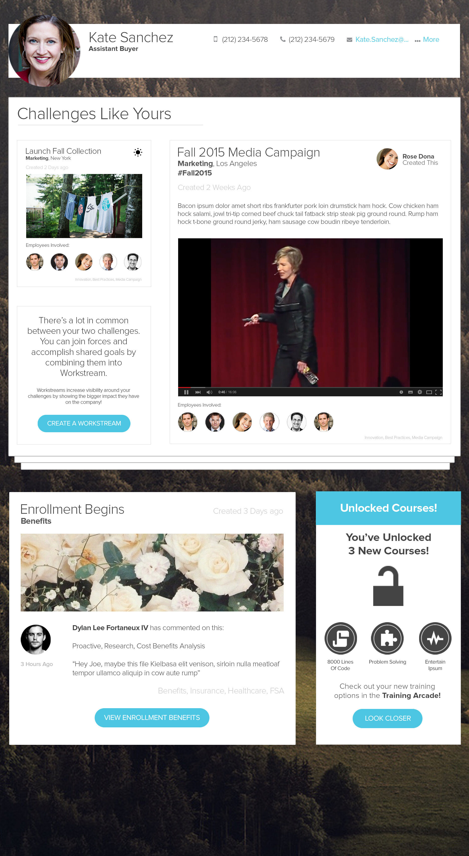 High fidelity concept for talent management product