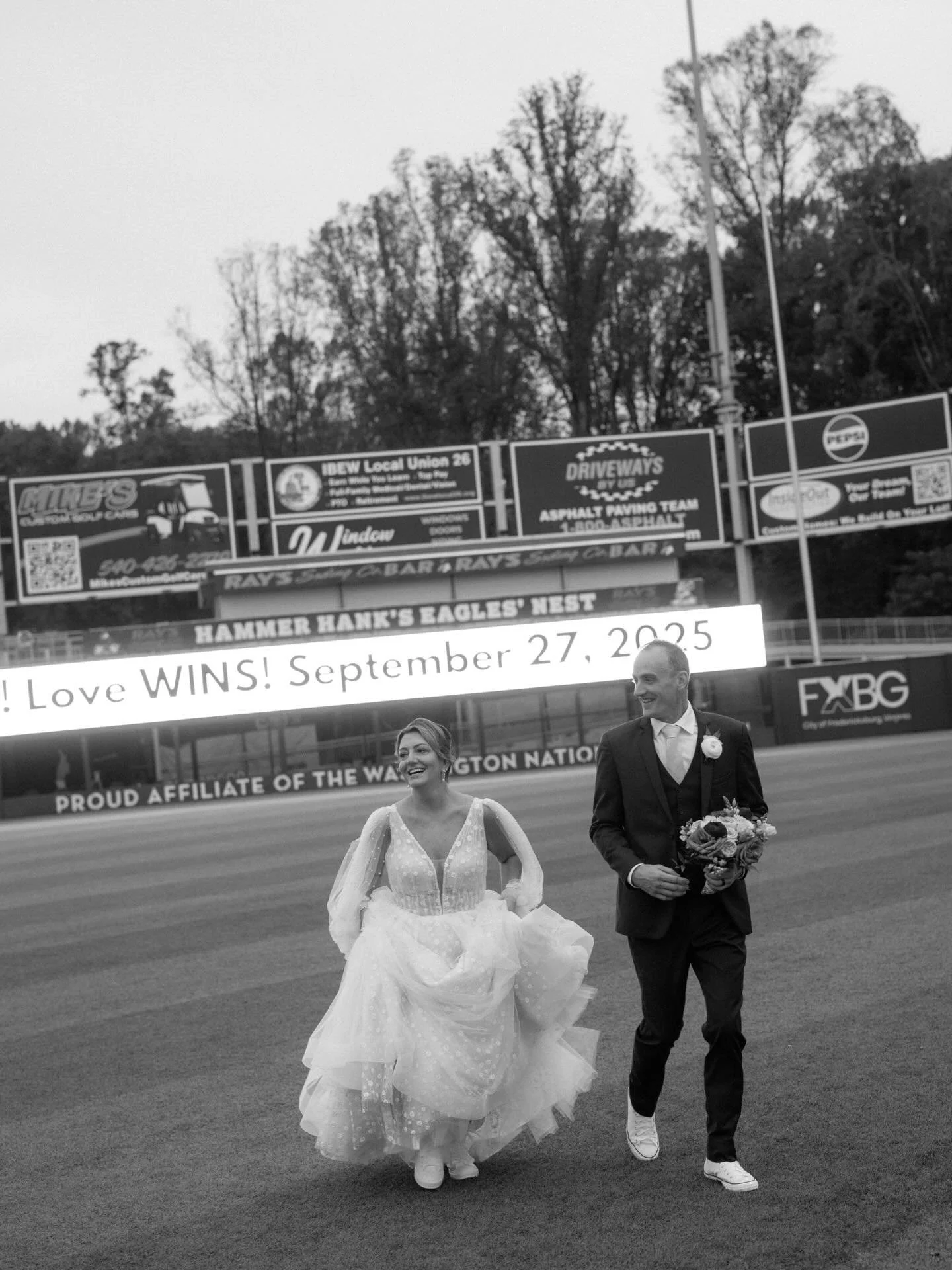 Love on a rain delay 💙⚾️

We planned for a wedding on the field, but the weather had other plans&hellip;so, we pivoted like pros. They may not have been married on the field, but they&rsquo;ll forever be on the same team 😉

@dakotahvandoran 
@fxbgn