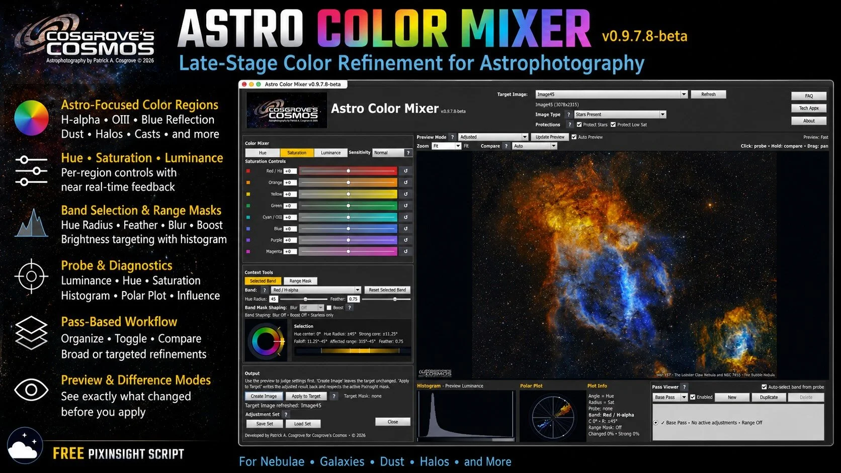 Astro Color Mixer PixInsight script