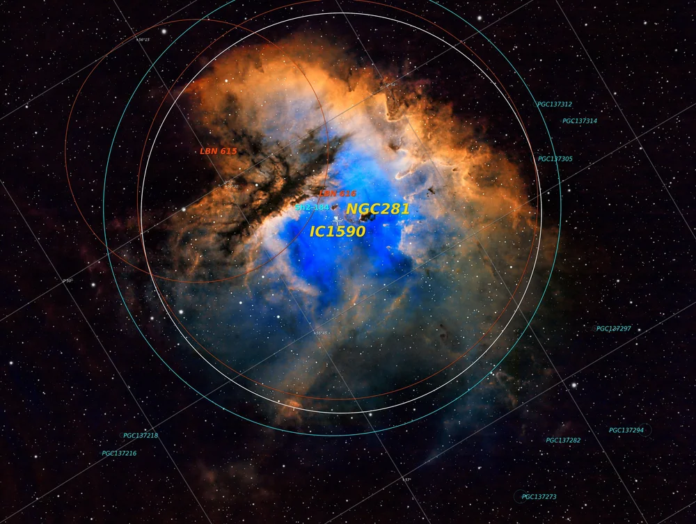 NGC 281 - The Pacman Nebula - 8 hours in SHO (Fighting a Strange ...