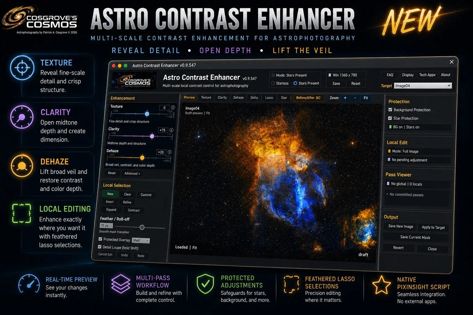 Astro Contrast Enhancer PixInsight script