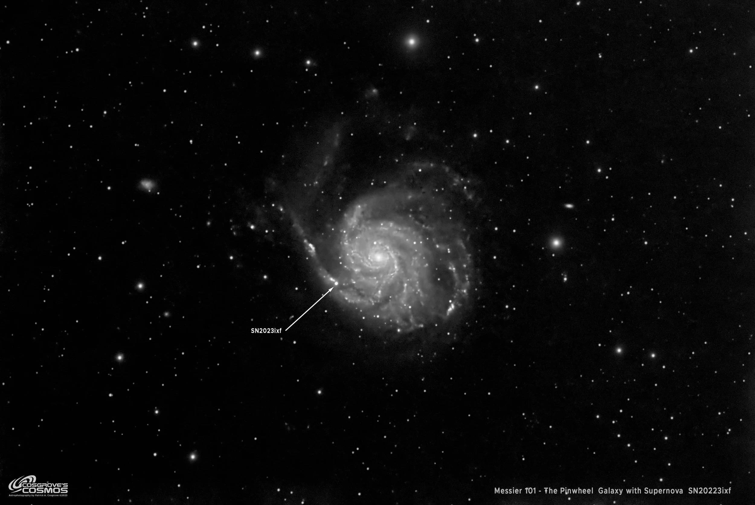 Messier 101 Supernova SN2023ixf ~3 Hrs in LRGB - Yet Another Supernova Shot - But This One Is Mine! — Cosgrove's Cosmos Messier 101 Supernova SN2023ixf ~3 Hrs in LRGB - Yet Another Supernova Shot - But This One Is Mine! — Cosgrove's Cosmos