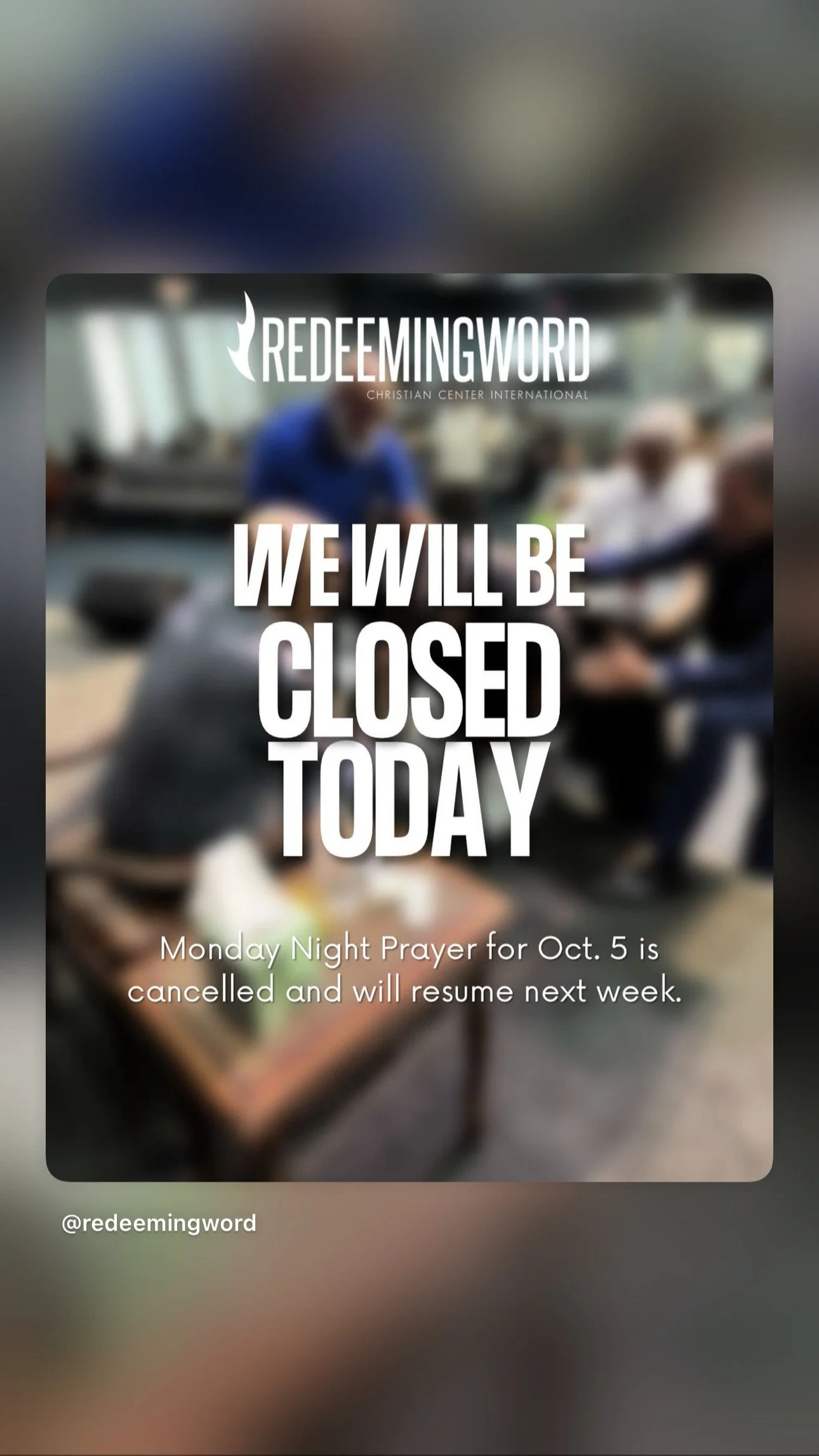 CANCELLED: Monday Night Prayer Meeting