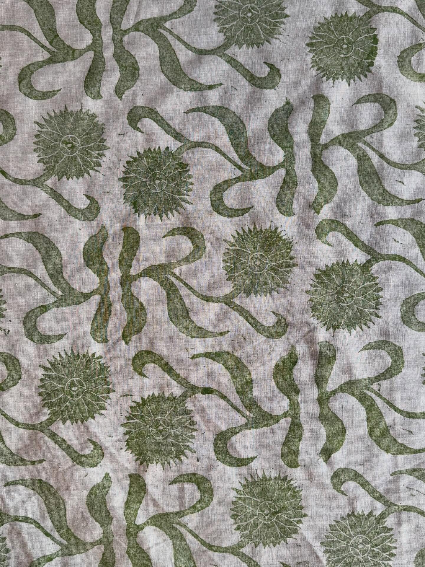 In progress photos of our block printed wall hangings and table runners which are nearly all printed. Just need to be hemmed and pressed before adding to the shop. We&rsquo;ll be sharing this small batch first in our March newsletter 🌸

We also teac