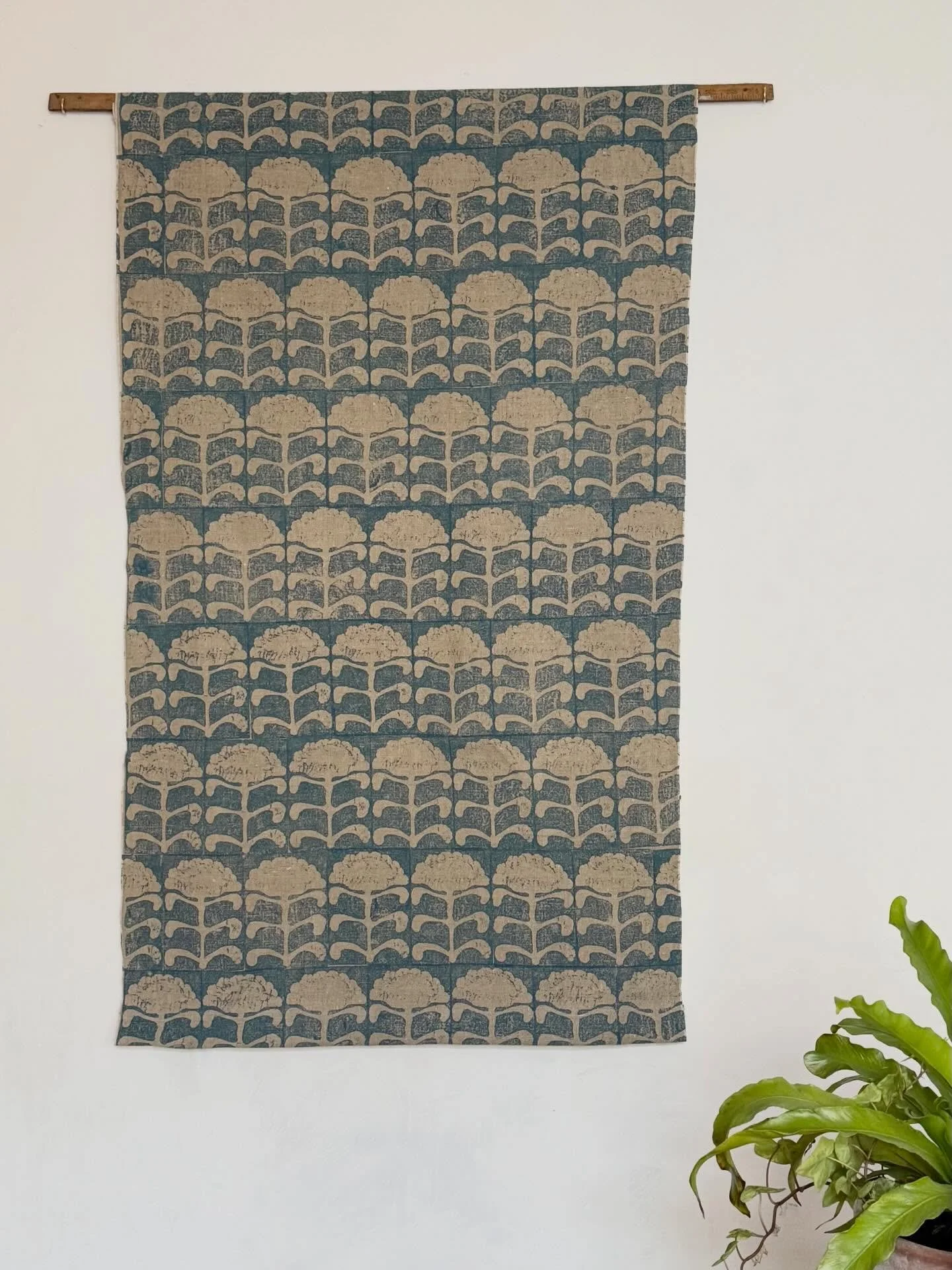 Hello, Emily here👋🏻

Today I am pleased to share a batch of eight hand blocked-printed, organic cotton (one is linen!) wall hangings I&rsquo;ve been crafting since the start of the year. 

The patterns are delicate and lightly textured where the so