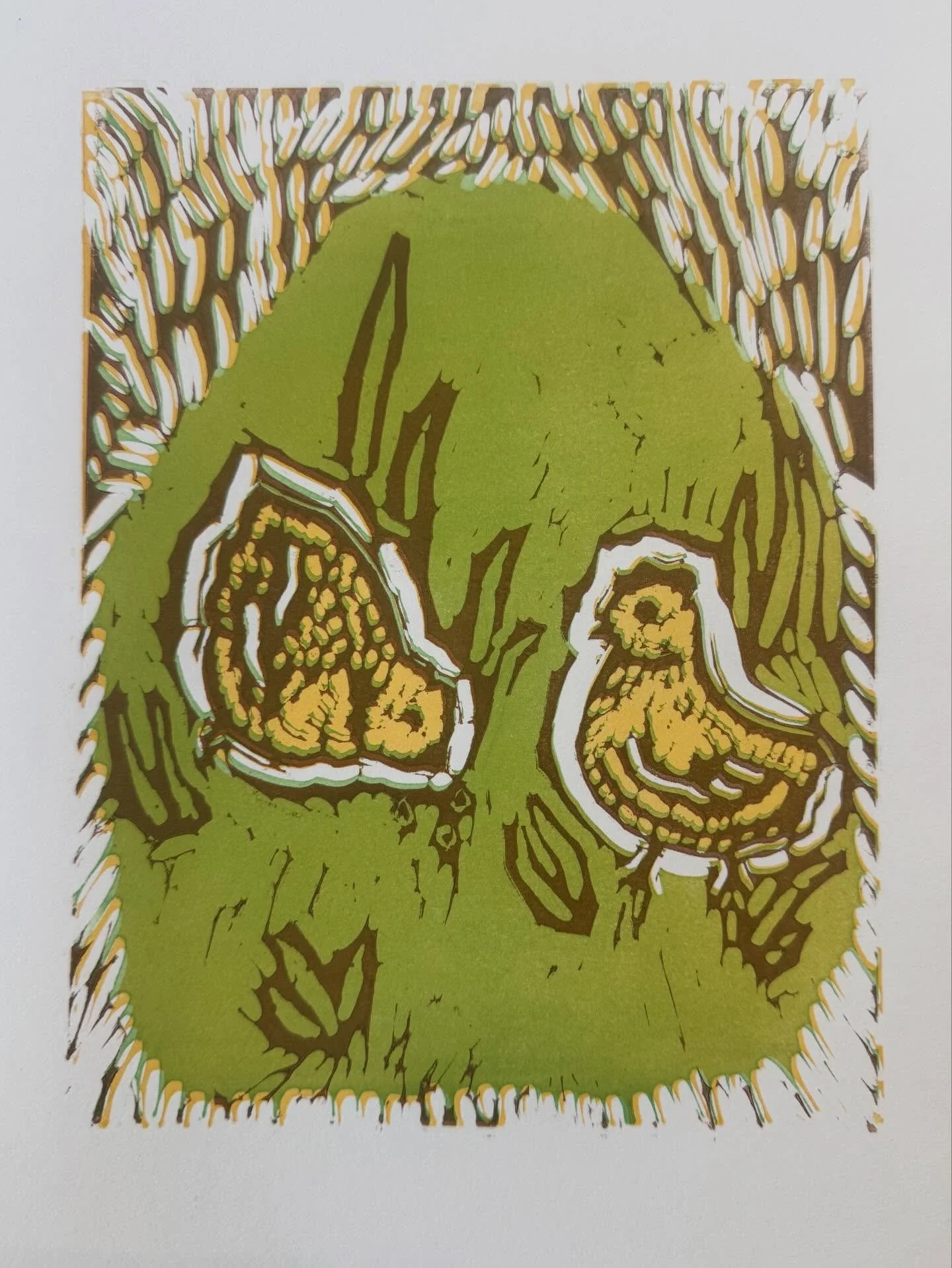 Art work all made today on our reduction Lino cut workshop. With @elliemayprints and @studio.hollyy 

Happy Easter all