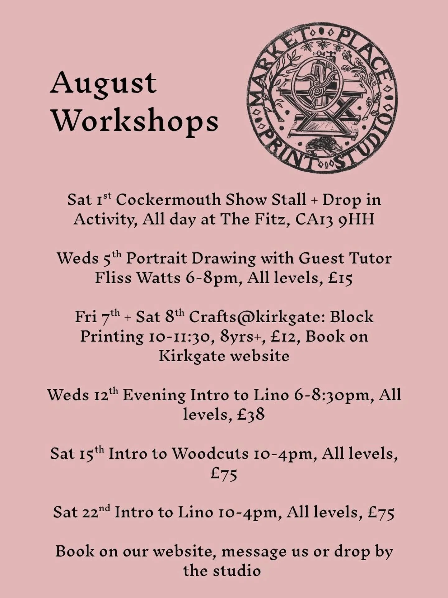 📆 Some more dates for you. We have workshops all the way till November on our website so do take a look.

We are so grateful for every booking we get, it means a lot to our little business. Ask any questions any time. More info for each workshop on 