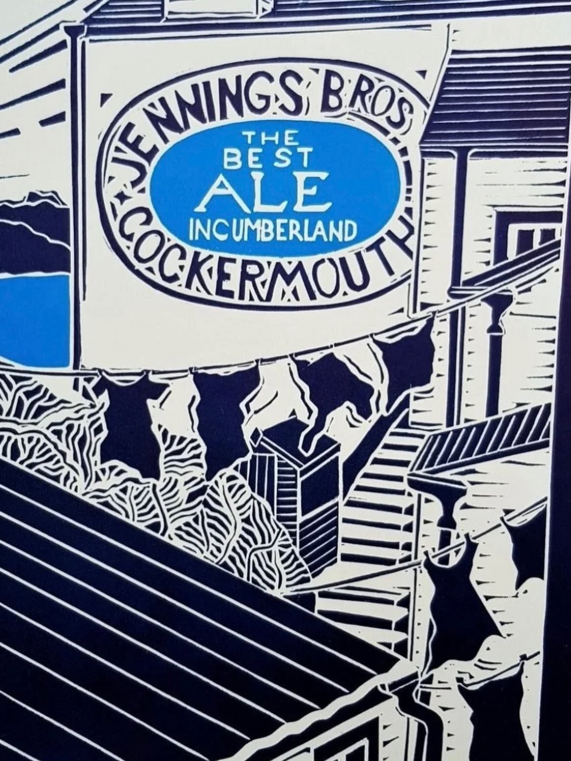 Here&rsquo;s a Cockermouth lino print by @peter.fenton.printmaker whose work we&rsquo;ll be looking at in tomorrow&rsquo;s workshop, Printing Cockermouth.

2 spots are available on this season last minute! Saturday 6th June 10-4pm. Book on our websit