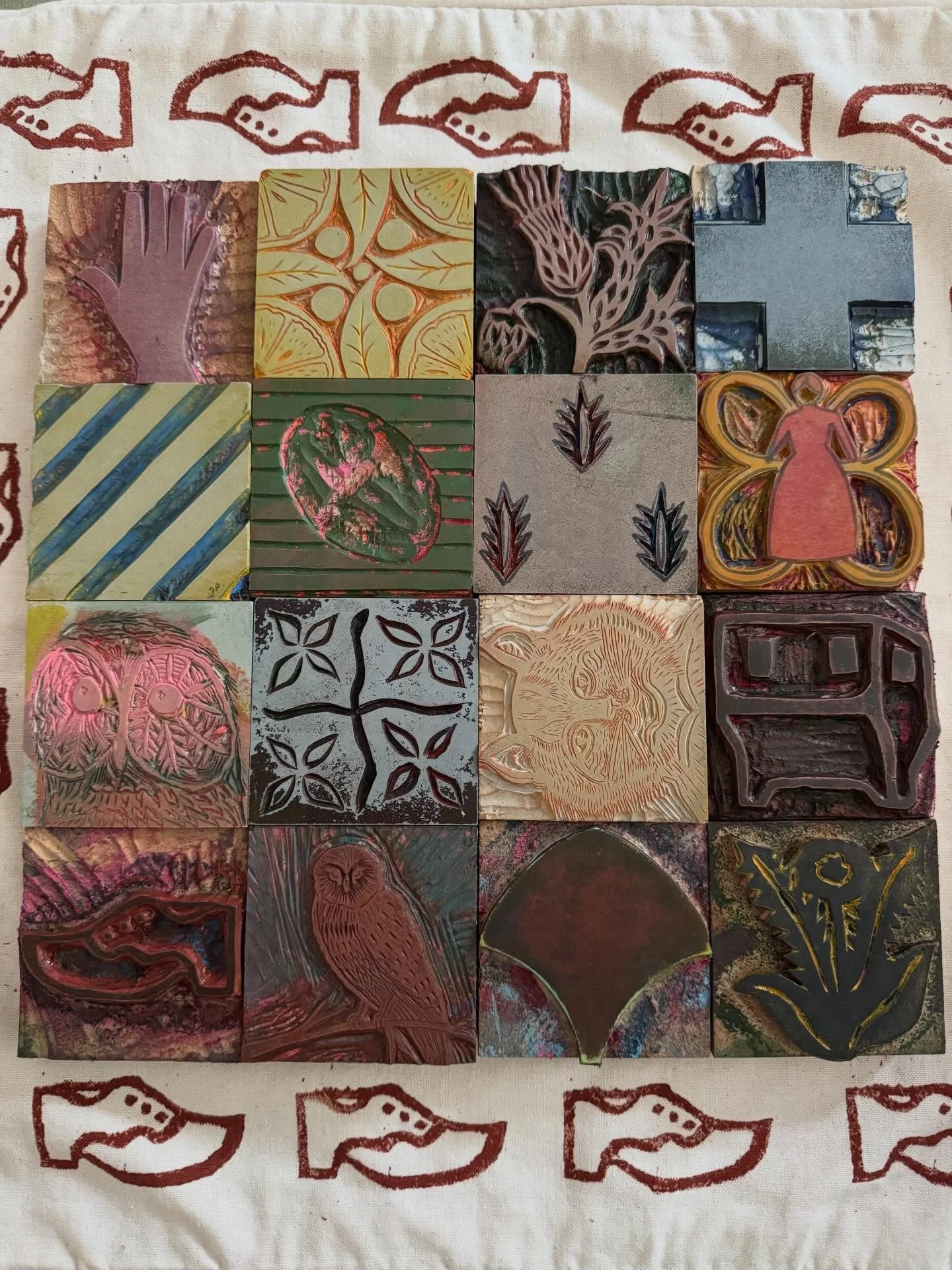 Looking forward to bringing all our blocks to @florencearts this Thursday night for their next free After Hours session (free 🍕 included too)

Over the last 2 and a bit years we&rsquo;ve carved lots of blocks at the studio. I love how they look afte