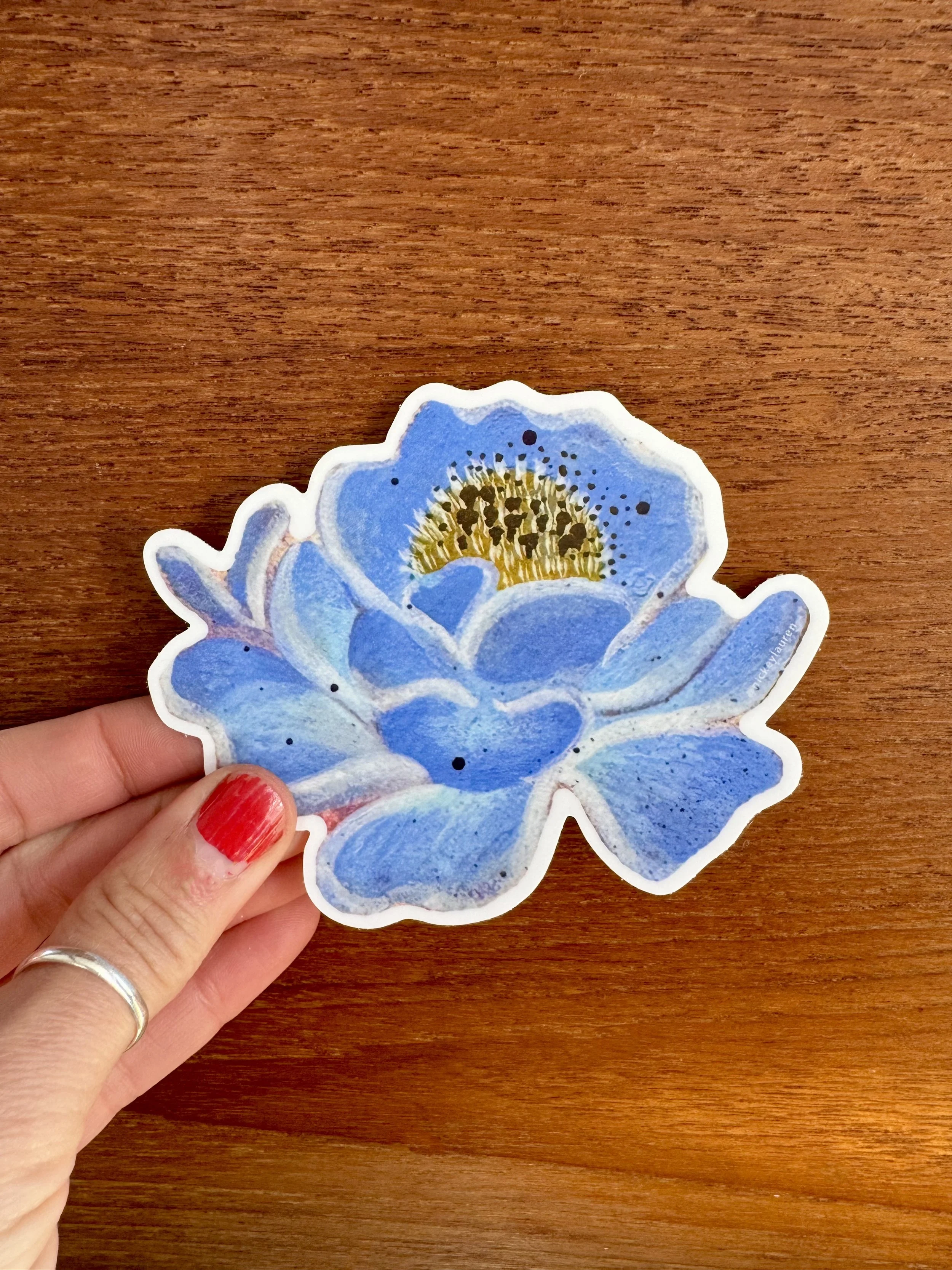 Blue Flower Vinyl Sticker