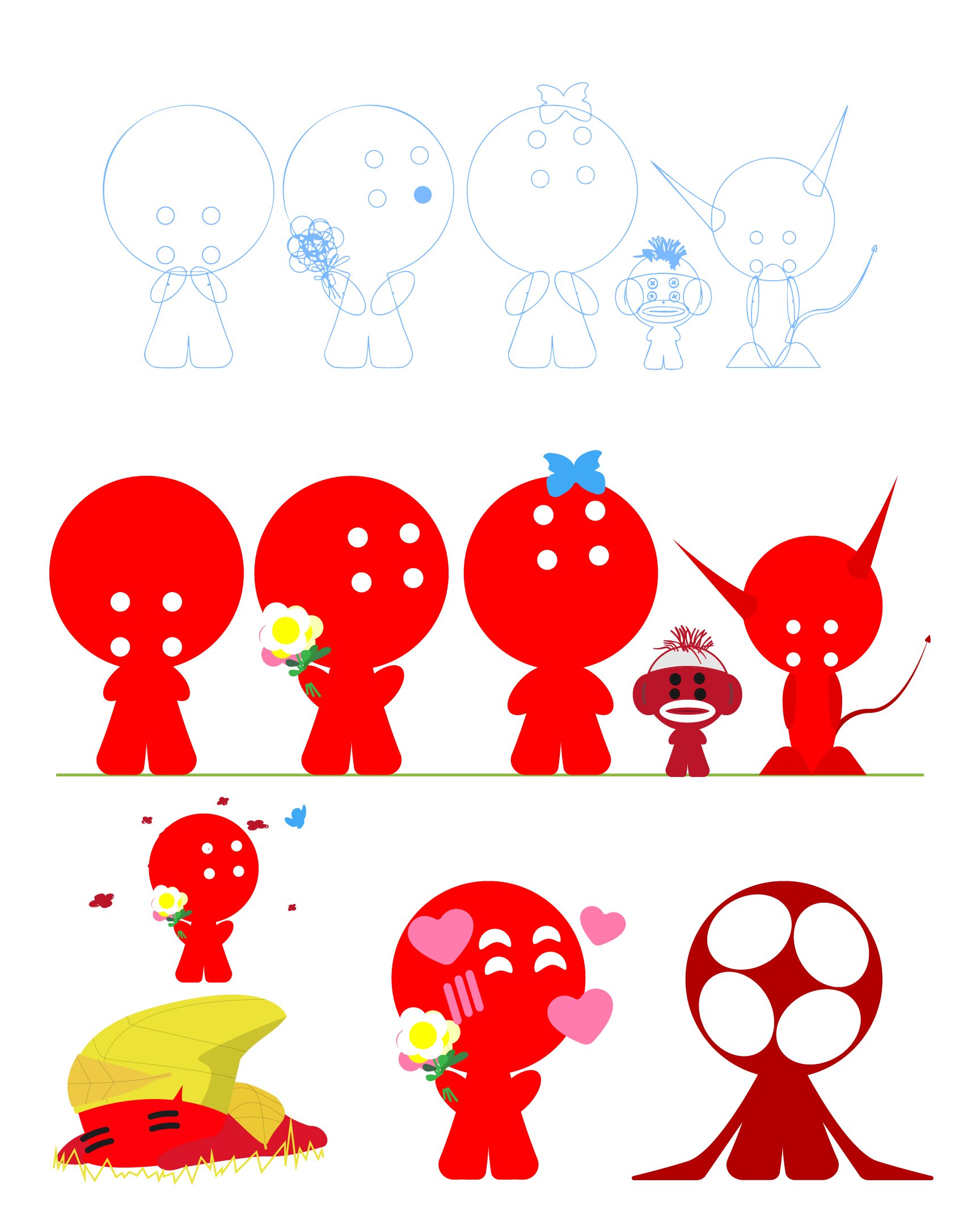 reg and a few of his forms (my final sketches)