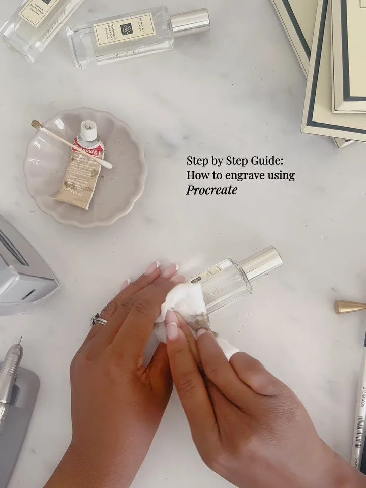 Hoping this post will be a helpful tool! As mentioned in my last post using Procreate as a first step before engraving helps me make all my mistakes digitally, rather than on the item itself. And is the best for scaling and positioning! Drop any ques