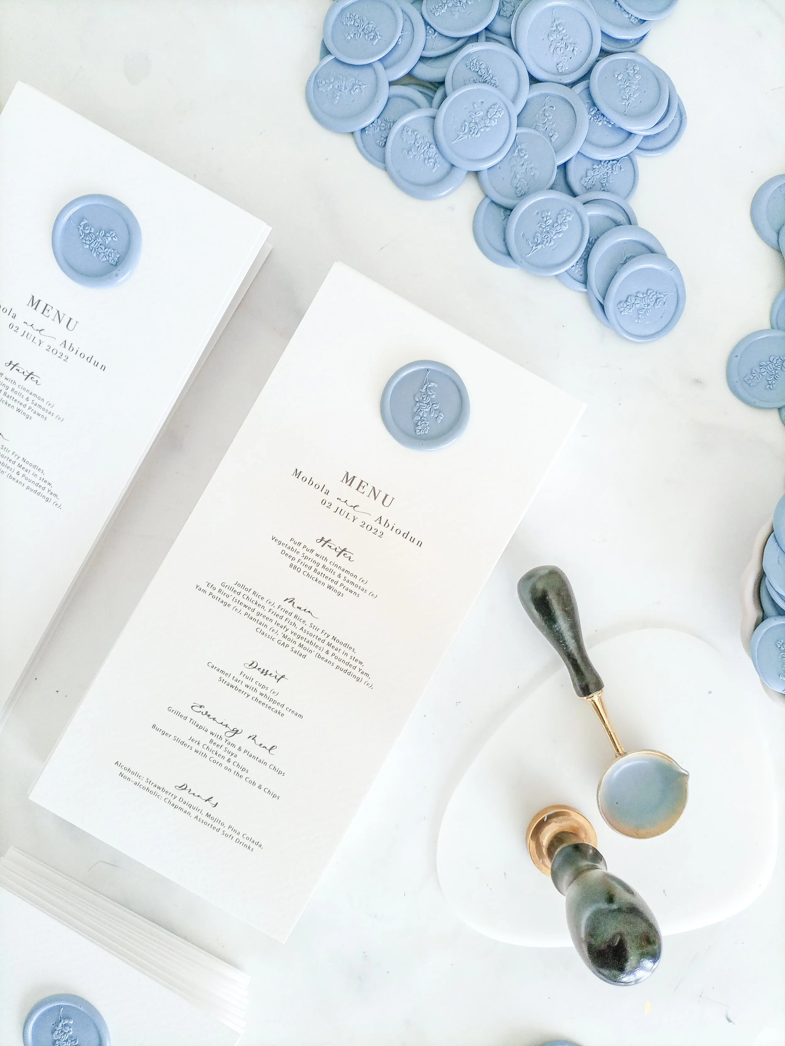 Wax Seals & Menu Cards