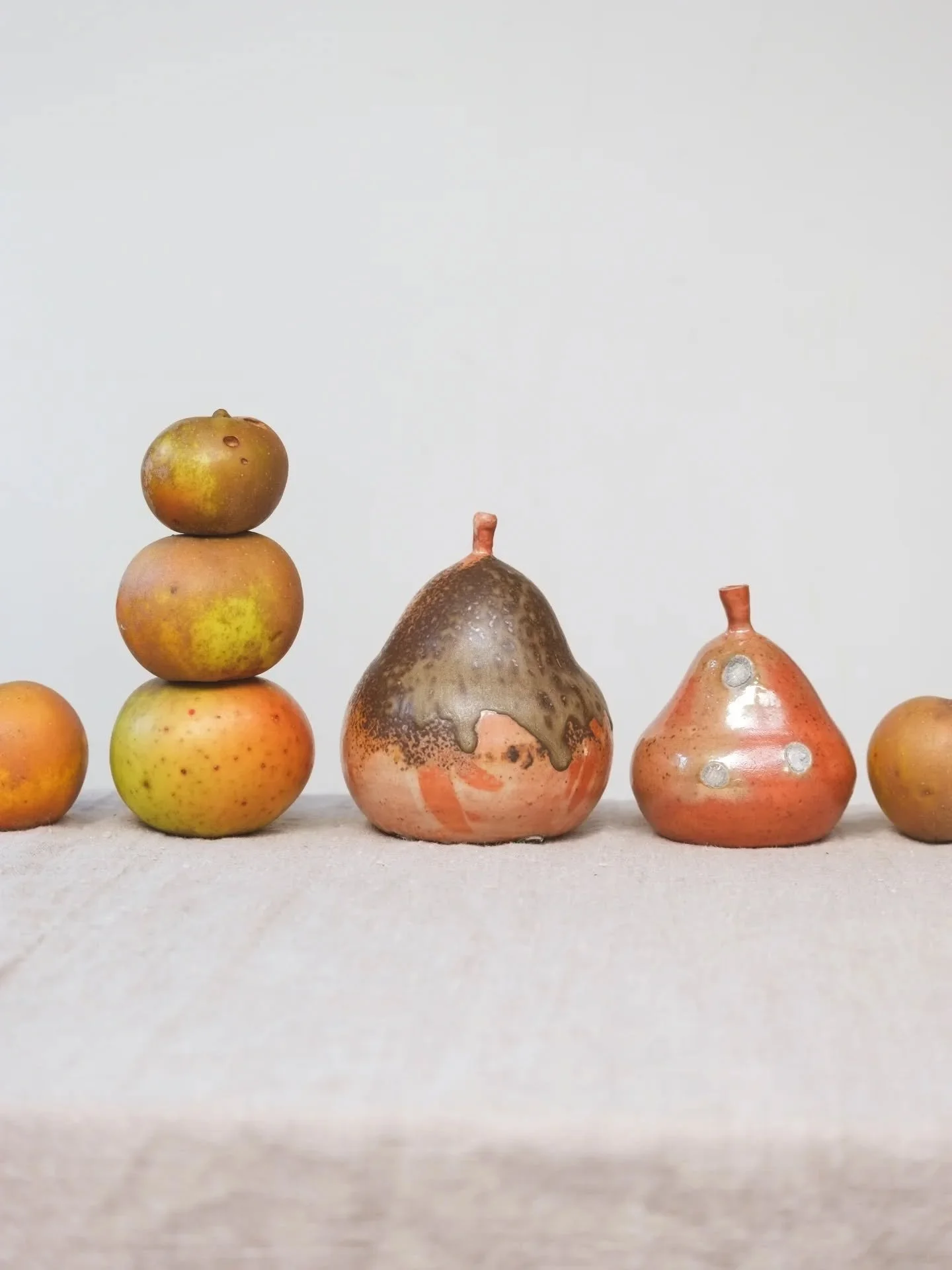 Pears. The most beautifully shaped fruit. I haven't grown any but I've been munching through the pears in my parents garden. Those russet apples are from my garden though and they're delicious. That third pear photo is special, the carbon trapping ha
