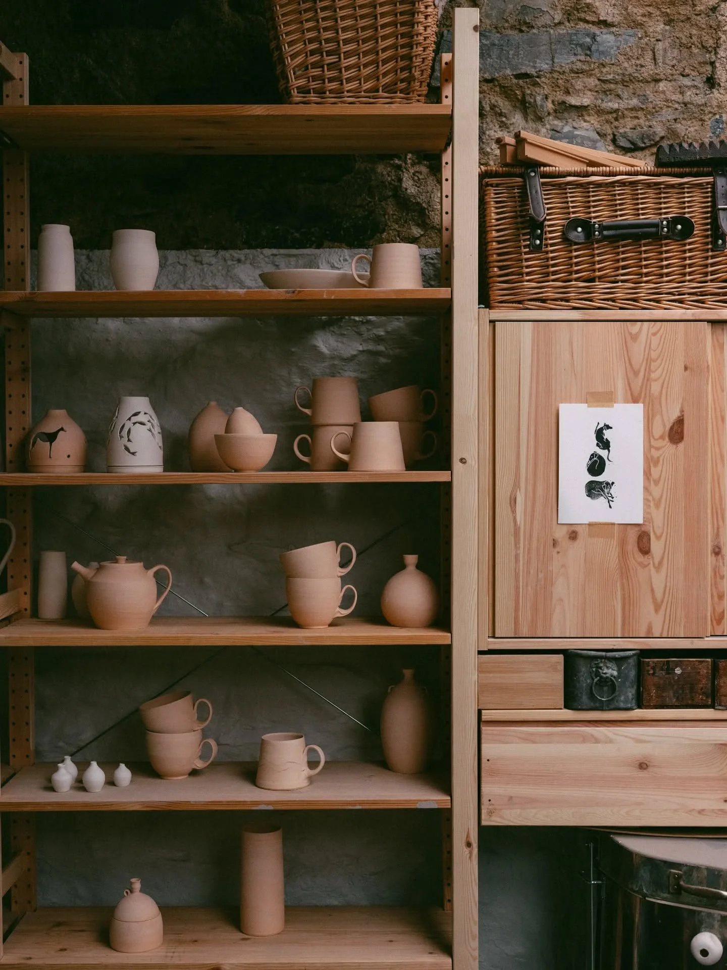 This is my studio. Or at least it was my studio a couple of January's ago. I'm currently tidying and cleaning it after the chaos of the last few months of the year and can't wait to have it looking great again. I need an ordered space to work in but 