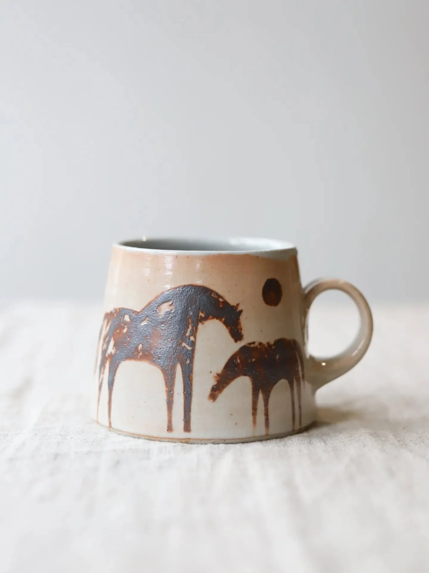 Kiln opening was a success yesterday. I got straight home to start photographing the pieces, before I lost the light. Here are six out of 14 stenciled mugs that will be available on Thursday.  I'm pretty happy with them!

My sh0p update is on Thursda