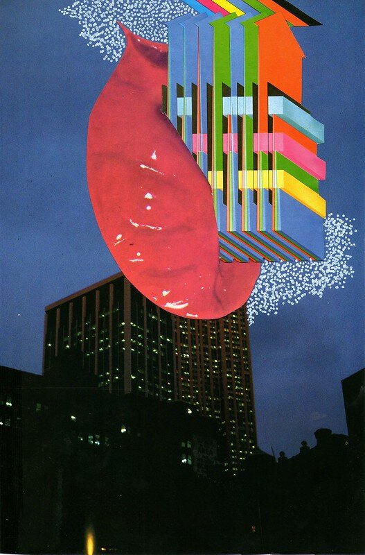 electromagnetism // 8 x 11.75 in, paint marker on hand cut collage