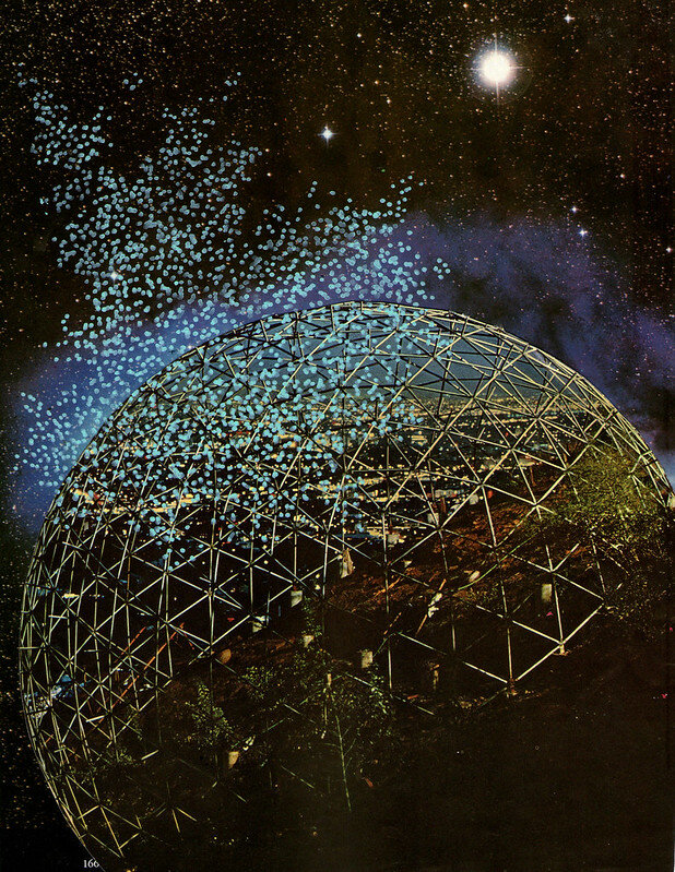 we become stardust // 8.5 x 11 in, paint marker on hand cut collage