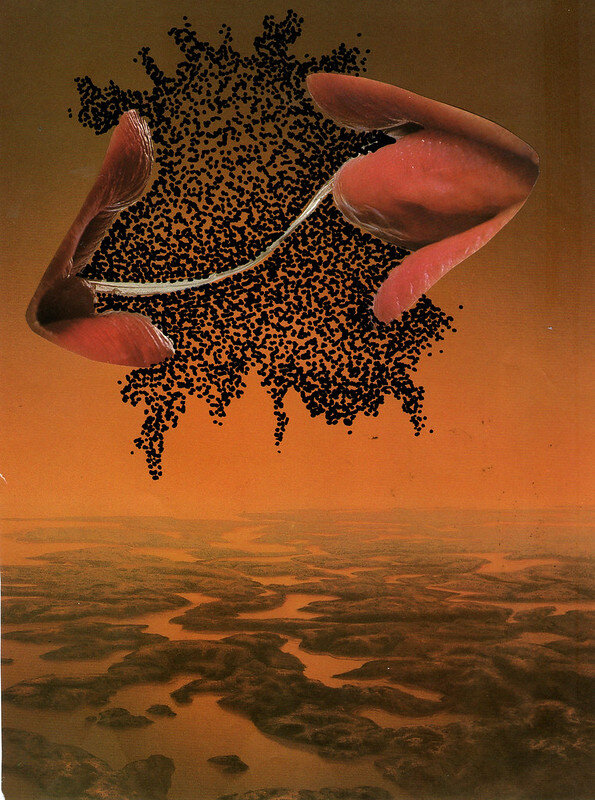 thirst // 8.5 x 11, paint marker on hand cut collage