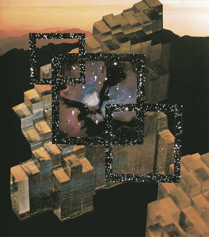 what is the sky made of // 9.5 x 10 in, hand cut collage