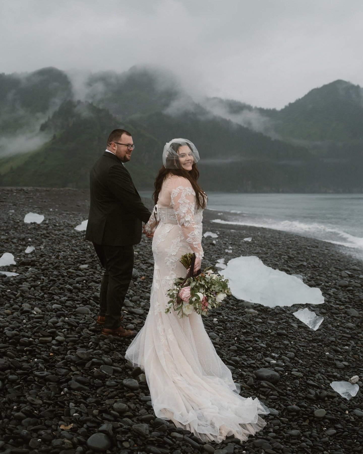 A day full of love, laughter, and a little bit of Alaskan rain. Chanelle and Brett embraced every wild and wonderful moment &mdash; from glacier snacks to misty mountains, a helicopter adventure, live music, and the coziest dinner under the gorgeous 