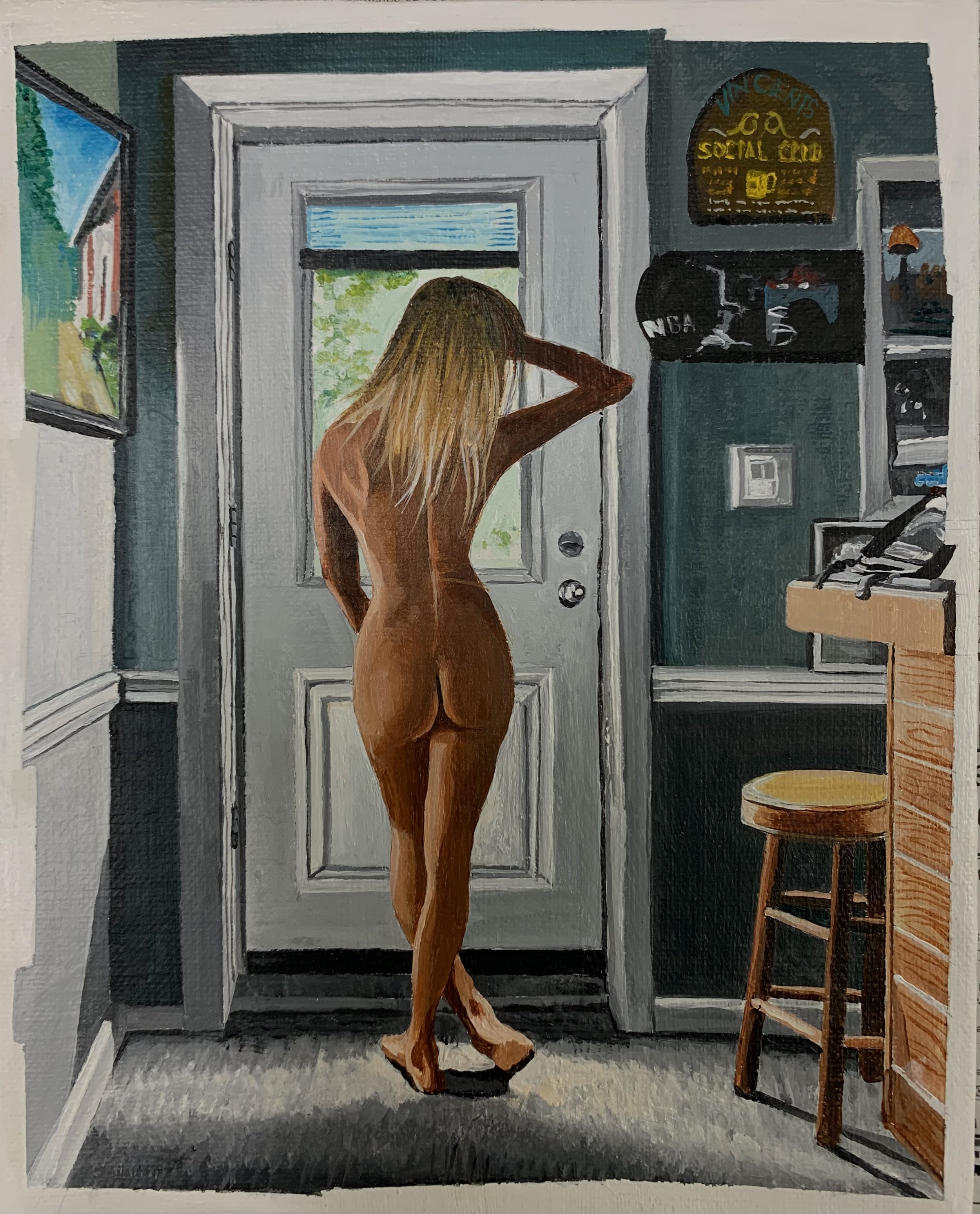 This is an acrylic painting on canvas board. It measures 8' x 10" and I titled it 'Morning Sunshine'. Cost: $300.00
