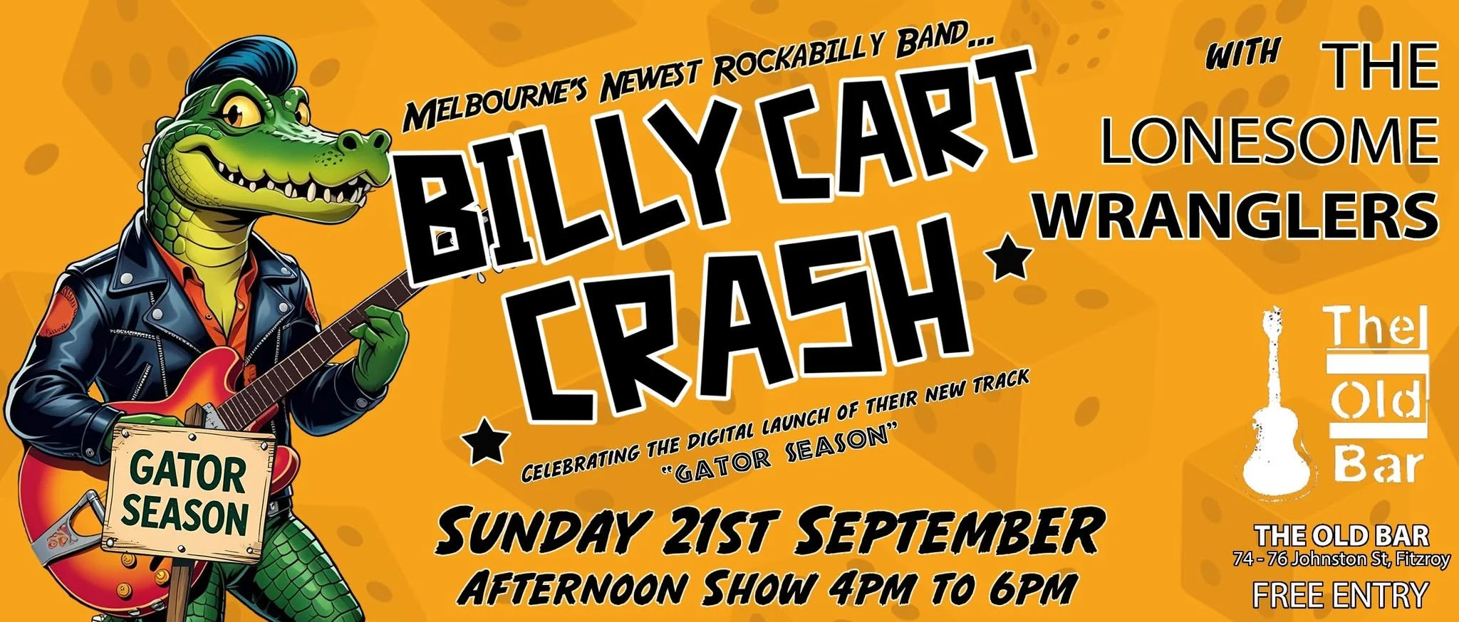 FREE ENTRY ARVO SHOW w/ BILLY CART CRASH - Launch + THE LONESOME WRANGLERS